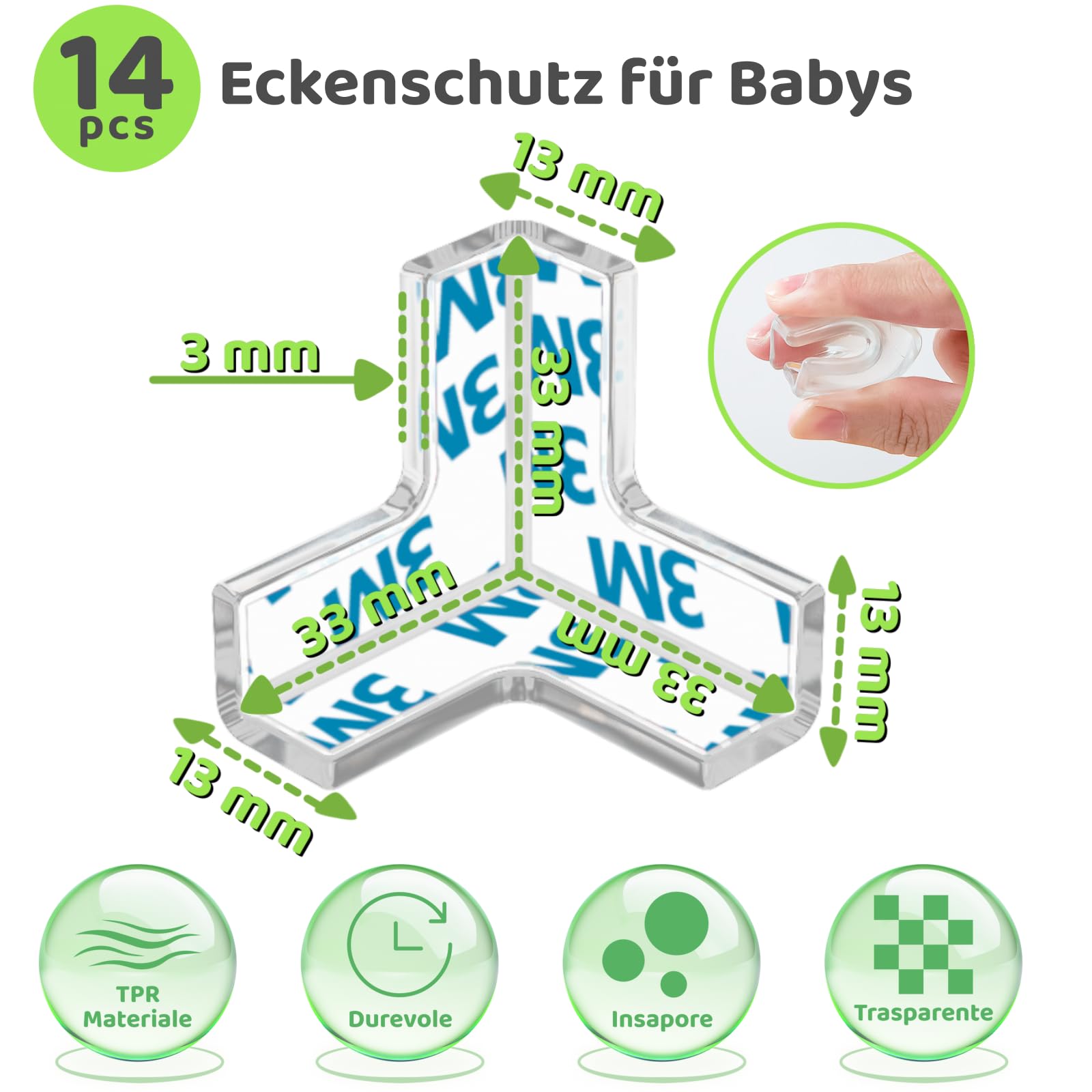 YUNPYCHY Paraspigoli per Bambini, 14 Pezzi Para Spigoli per Tavoli da Pranzo, Super Colla Migliorata per La Sicurezza del Bambinonice table, Culla, Armadi Paraspigoli