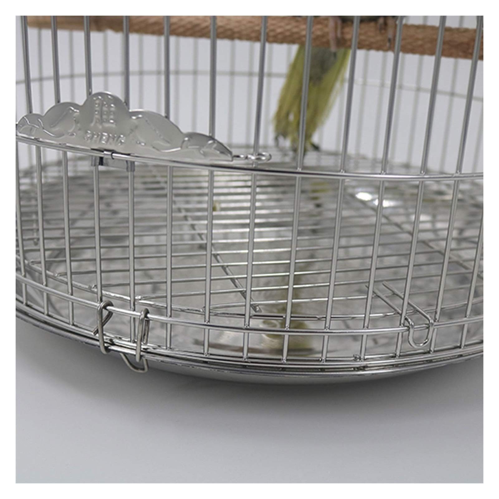 Gabbia per Uccelli e Pappagalli Classic Round Bird Cage Cage Acciaio Inossidabile Gabbia per Uccelli, Bird Home per Thrush/Peonia/Starling, Grande per Canarini, Cocorite e Uccelli Esotici