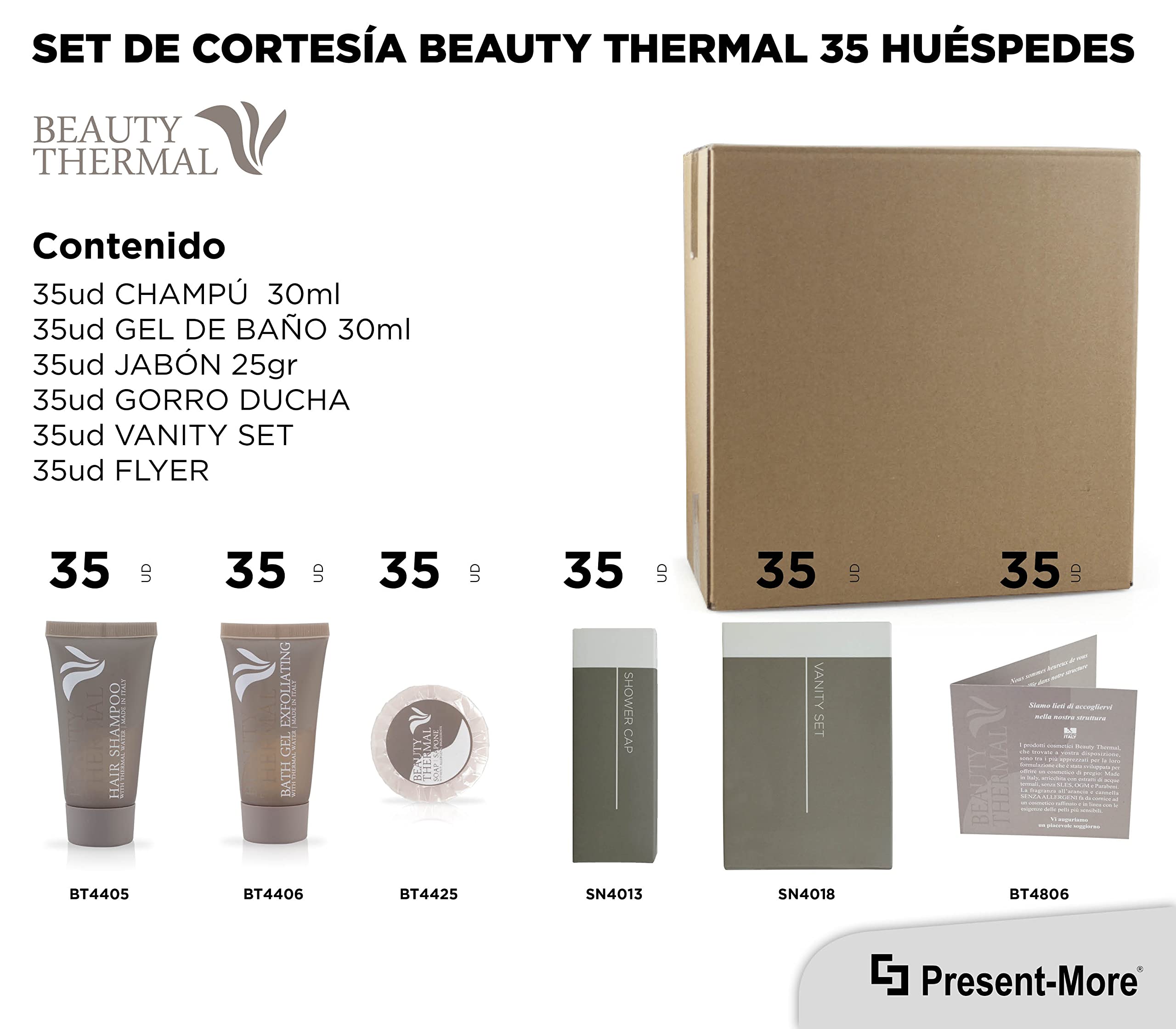 PRESENT-MORE - Set de Cortesía Hotel 35 Huéspedes Beauty Thermal