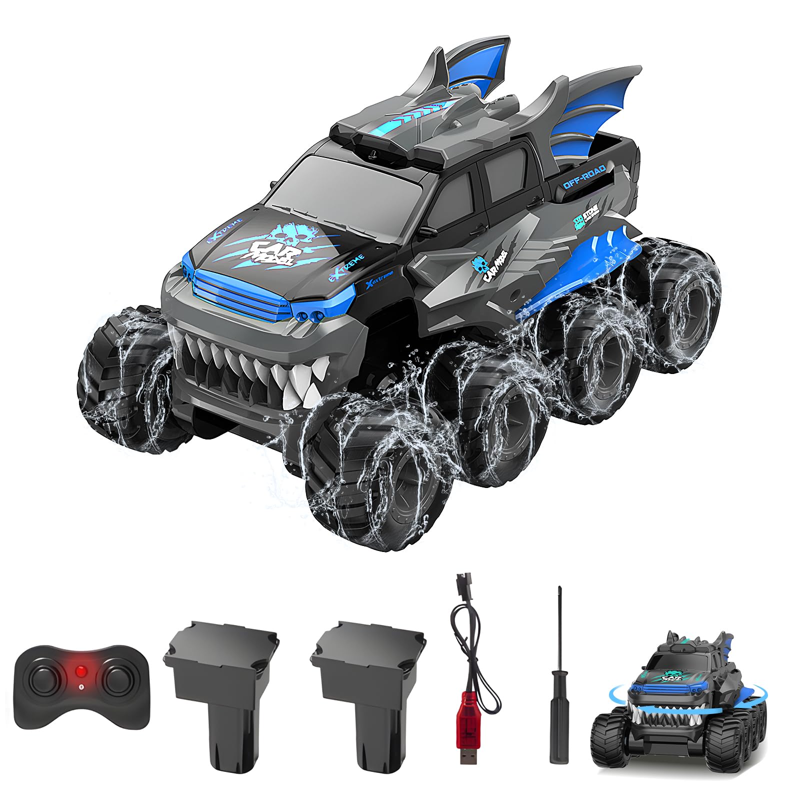 FEIMUOSI Zdalnie sterowany samochód amfibii RC Car: 8WD Outdoor Games, zabawka, ciężarówka, hobby, offroad, dla dzieci i dorosłych, na Boże Narodzenie, urodziny, prezent