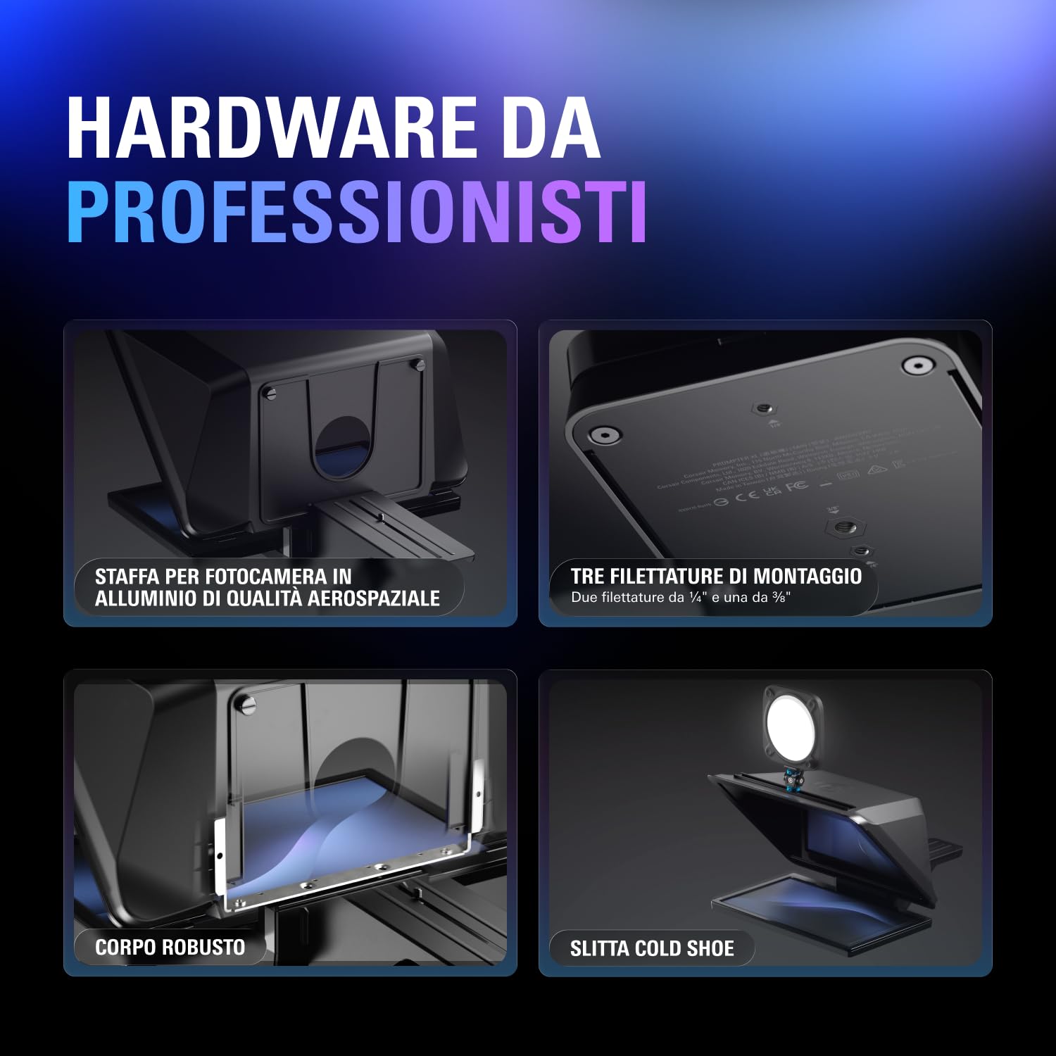 Elgato Prompter XL - Teleprompter full-size con display rimovibile, monitor per videoconferenze, per fotocamere DSLR, mirrorless e da studio, configurazione con un solo cavo – USB-C 3.2 per PC e Mac