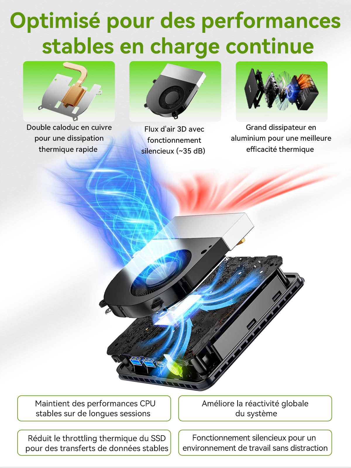 GMKtec G11 Mini PC avec AMD Ryzen Embedded R2514, 3 Ans d'assistant, 4C/8T Jusqu’à 3,7 GHz (Beats 4300U), 16Go DDR4 256Go SSD PCIe 3.0, Dual LAN 2,5G/WiFi6E/Triple écran 4K, pour Bureau/NAS/routeur