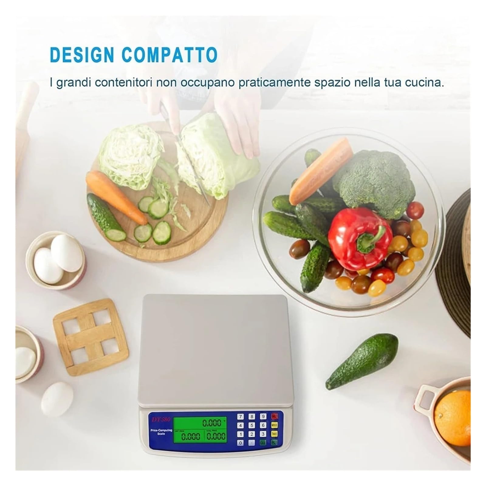 Báscula digital, Báscula electrónica digital de alta precisión con pantalla LCD 30 kg/1 g for cocina, báscula for alimentos