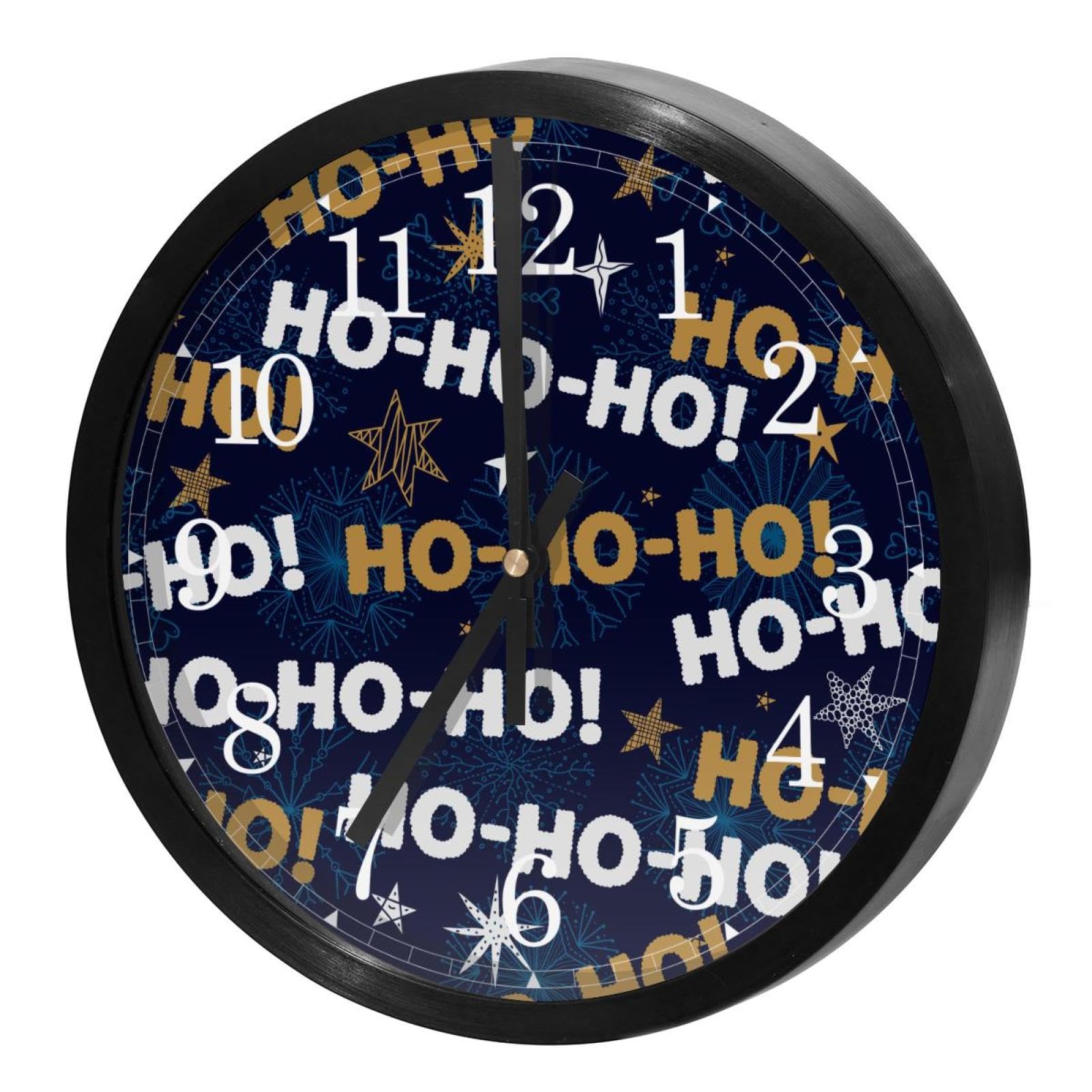 Horloge murale silencieuse à quartz HO-HO ronde à piles pour bureau