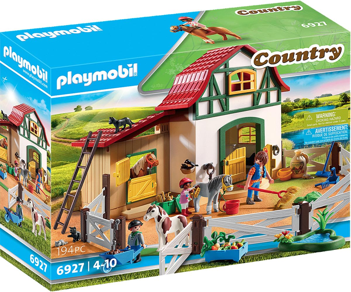 Amazon.co.jp: プレイモービル カントリー ポニー小屋(2023