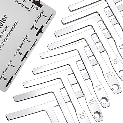 CALANDIS™ 9Pcs Understring Radius Gauge with Guitar String Height Ruler Measuring Tool | Guitar Builder/Luthier Supply |