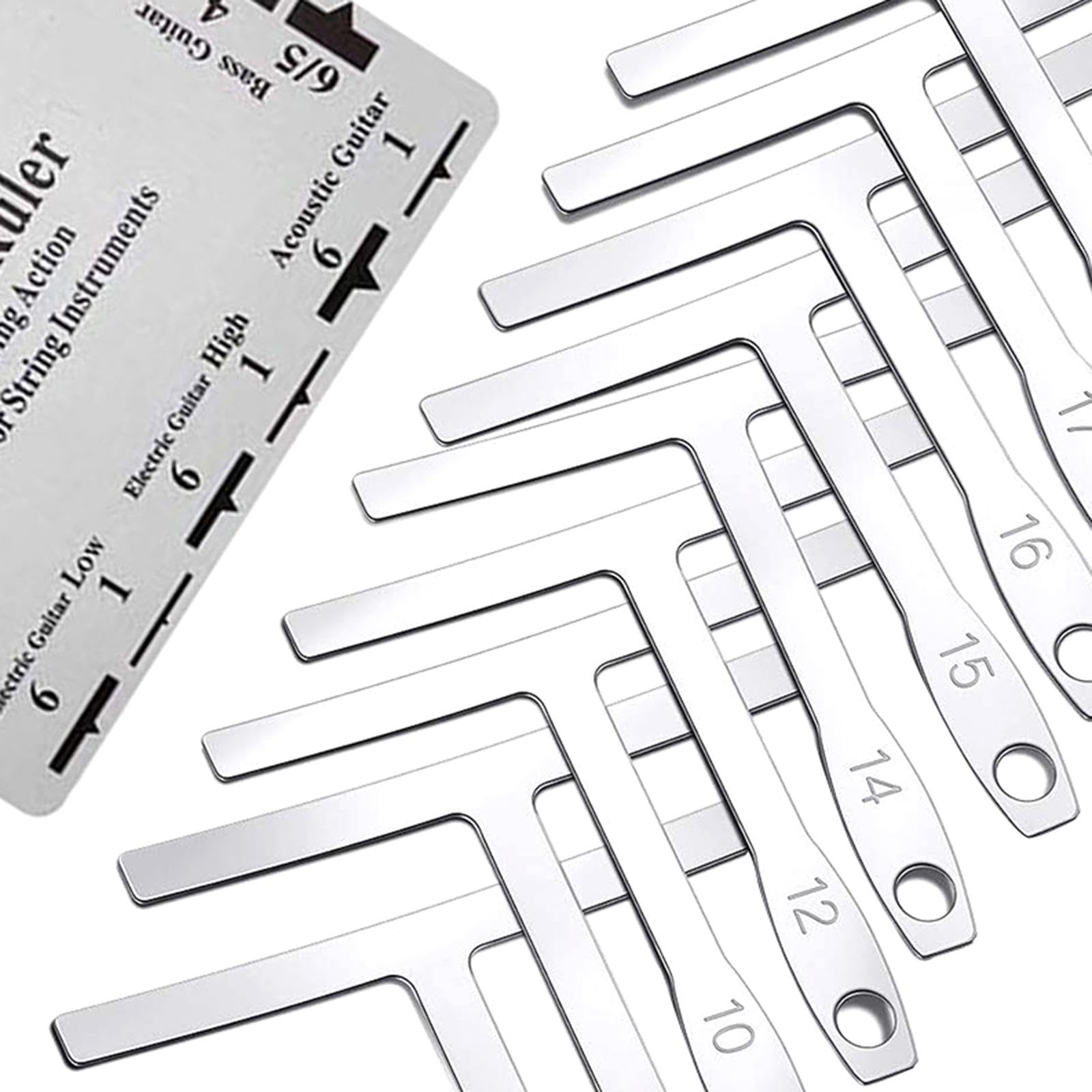 CALANDIS™ 9Pcs Understring Radius Gauge with Guitar String Height Ruler Measuring Tool | Guitar Builder/Luthier Supply | I2-image-44