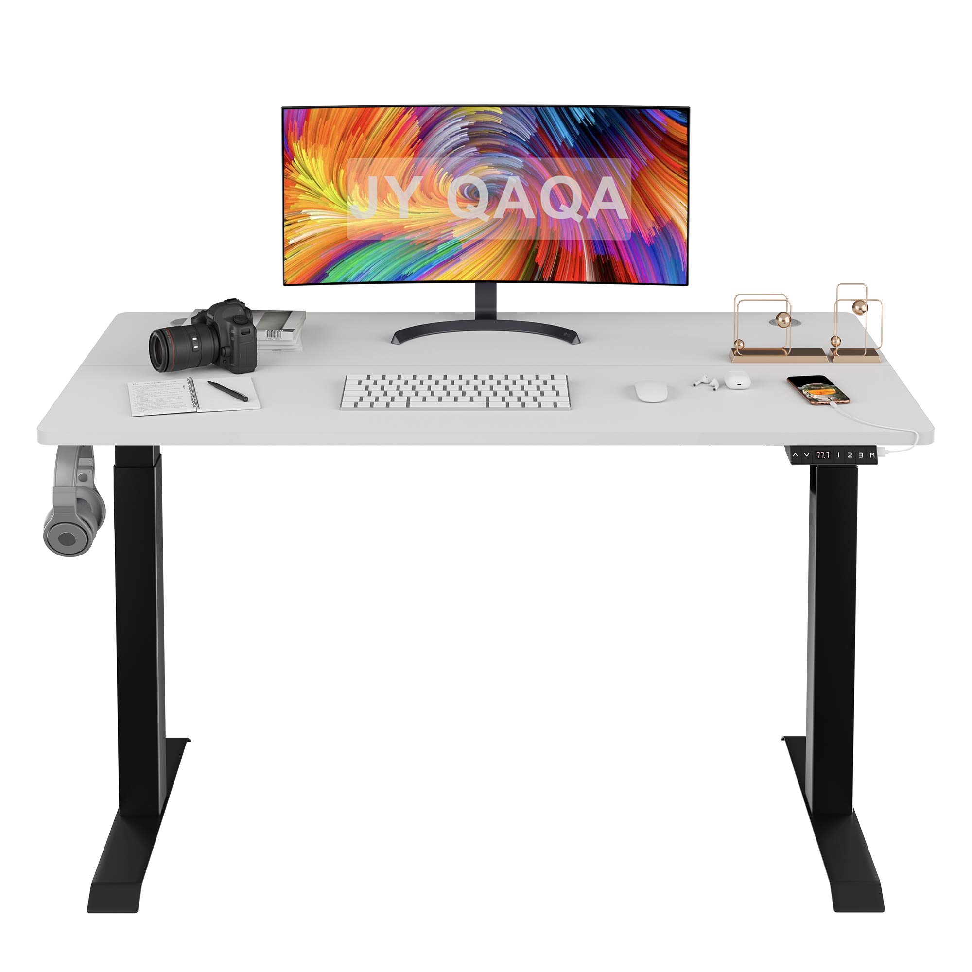 Buy JY QAQA Ergonomic Height Adjustable Computer Desk 55x24 Inches PC