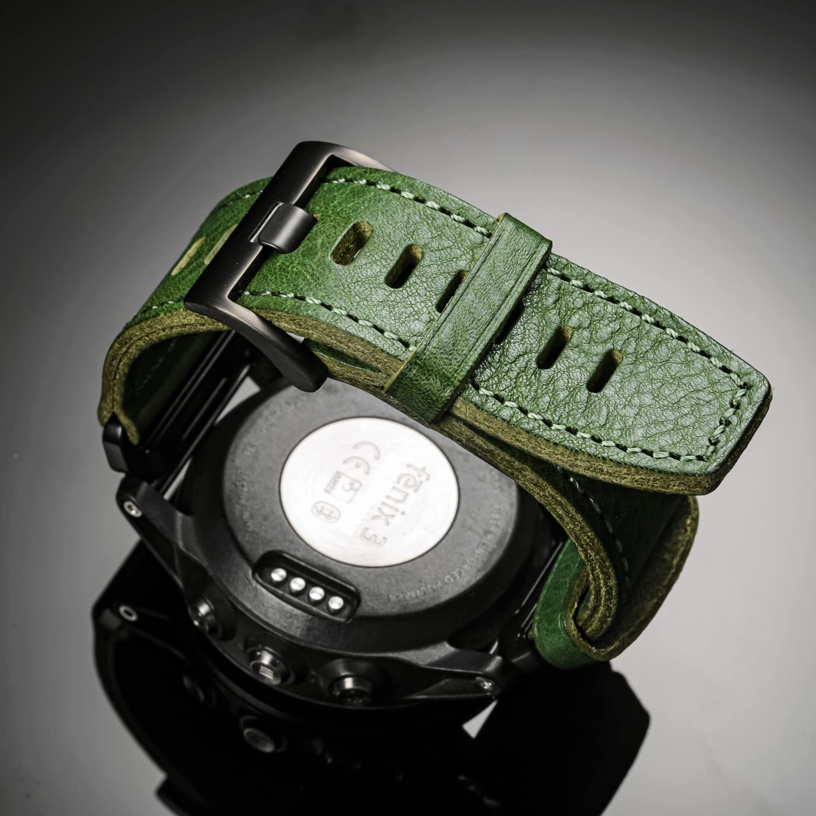Compatible avec le bracelet de montre Garmin, bracelet en cuir veritable, bracelet rétro vintage pour fenix/Forerunner/Vivoactive/Approach/MARQ/quatix/D2 Series Tough Replacement Band