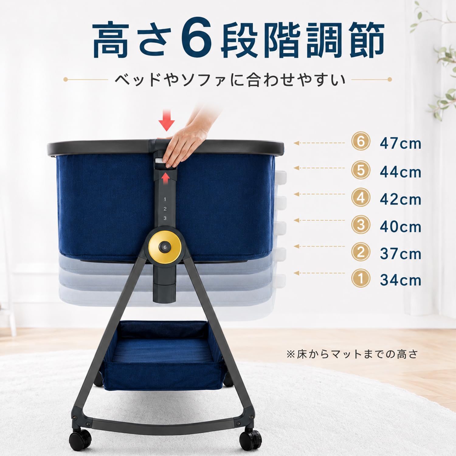 Amazon.co.jp: AORTD ベビーベッド 添い寝 折りたたみ 持ち運びし