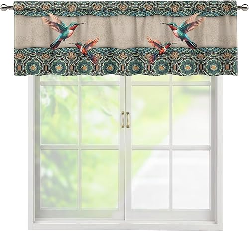 Miniatura 15 de DISNIMO Van Gogh - Cenefas de noche estrellada para ventanas, cenefa de cortina de cocina, 54 x 18 pulgadas, cortinas cortas azules para decoración