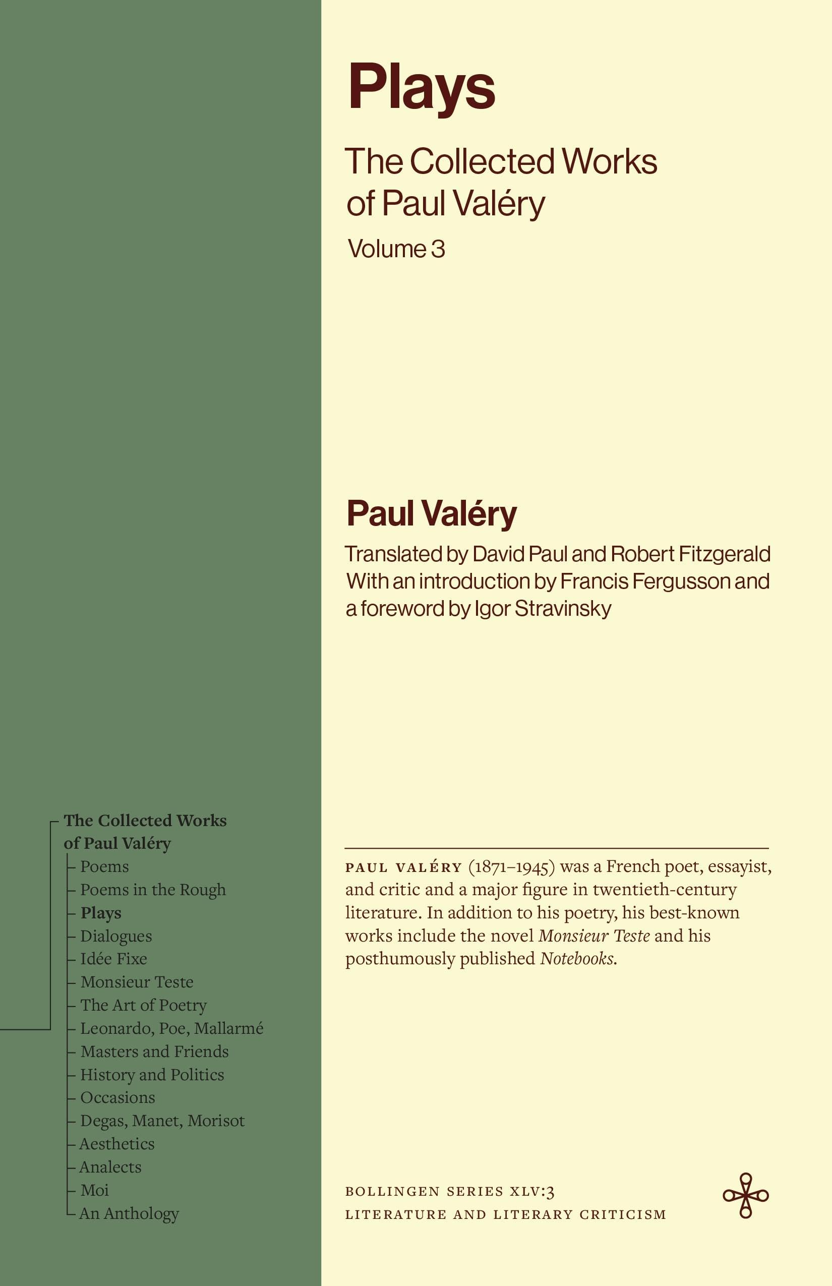 Plays: The Collected Works of Paul Valéry, Volume 3 (Bollingen Recollections)