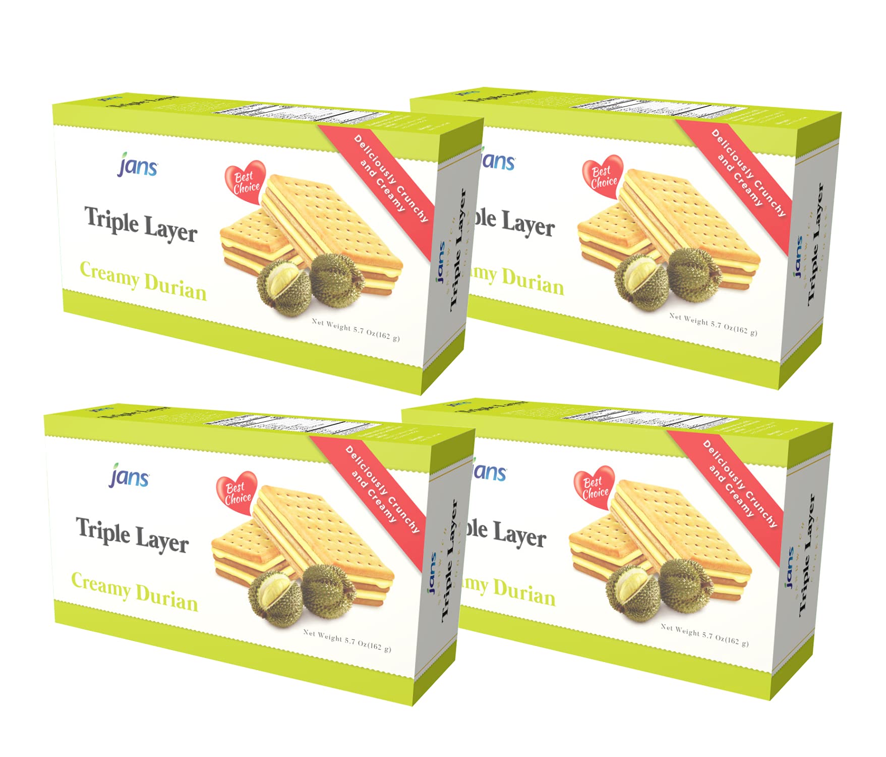 Jans Triple Layer Durian - 5.71 oz [Pack of 4]