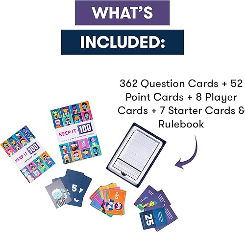Miniatura 3 de Keep It 100: The Card Game by Cut | Encuestas sorprendentes y adivinanzas intuitivas | Juego de cartas para familiares, amigos, fiestas y noche de