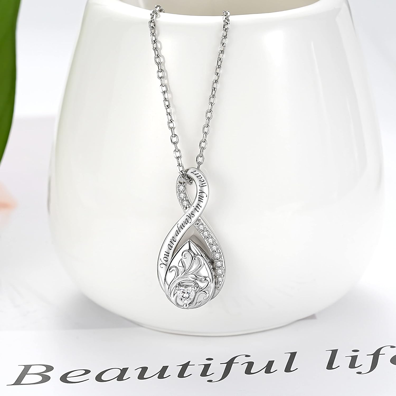 Sterling Silver Urn Necklace for Ashes for Women: Infinity Cremation Jewelry for Women - Ashes Keepsake Pendant Memorial Jewelry Gifts for A Loss of Loved Ones - Image 6