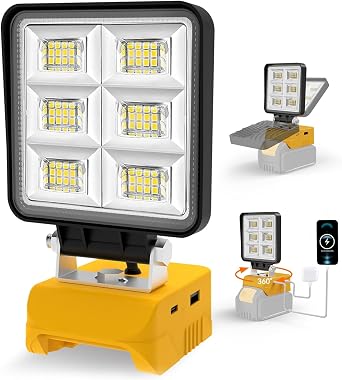 T-SUN LED Work Light Compatible with Dewalt 20V Battery, 52W 5200LM, 1 Pack