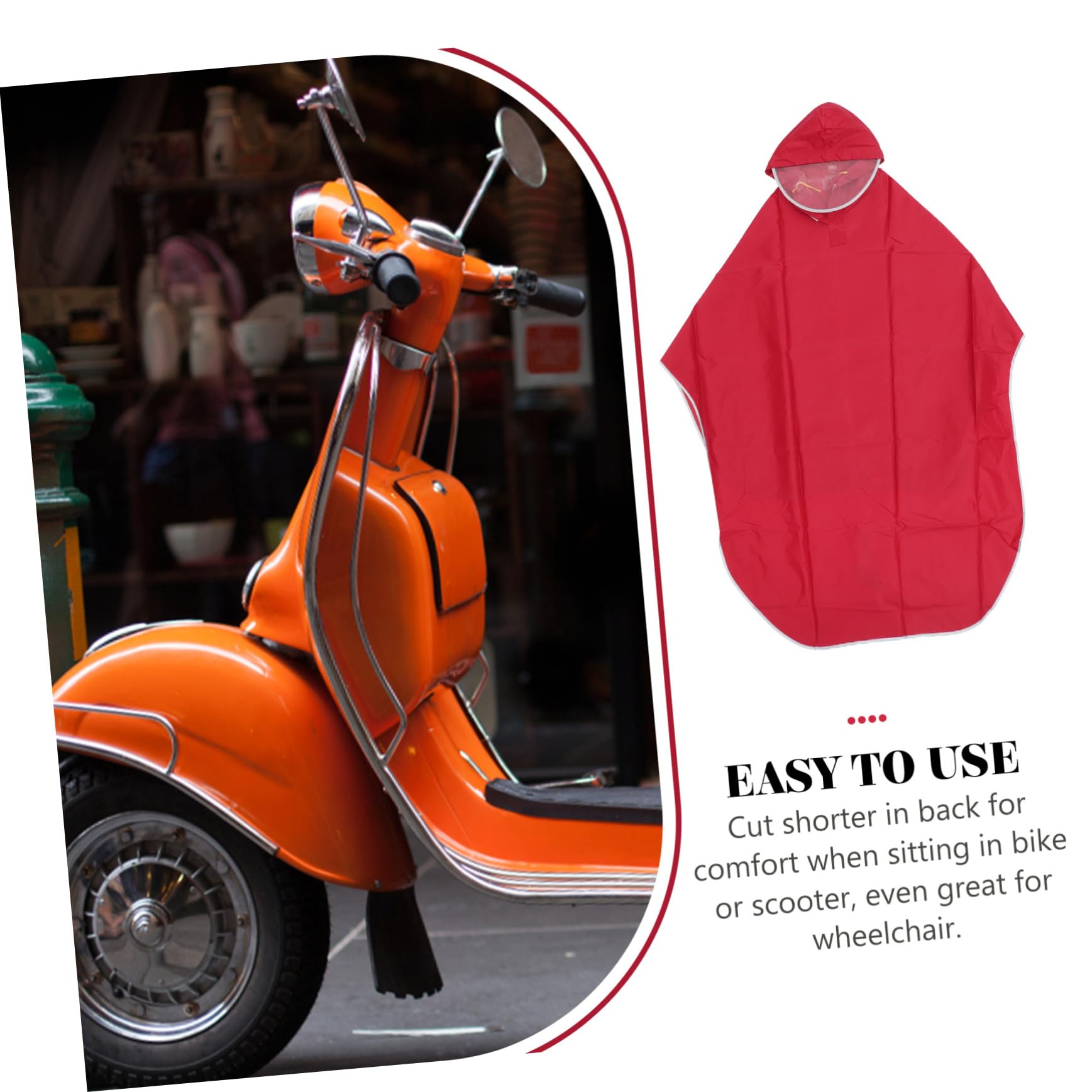 Poncho Antipioggia Unisex Cappuccio Mantello Compatto Per Biciclette e Scooter Elettrici Copertura Antivento Leggera Per Spostamenti Urbani