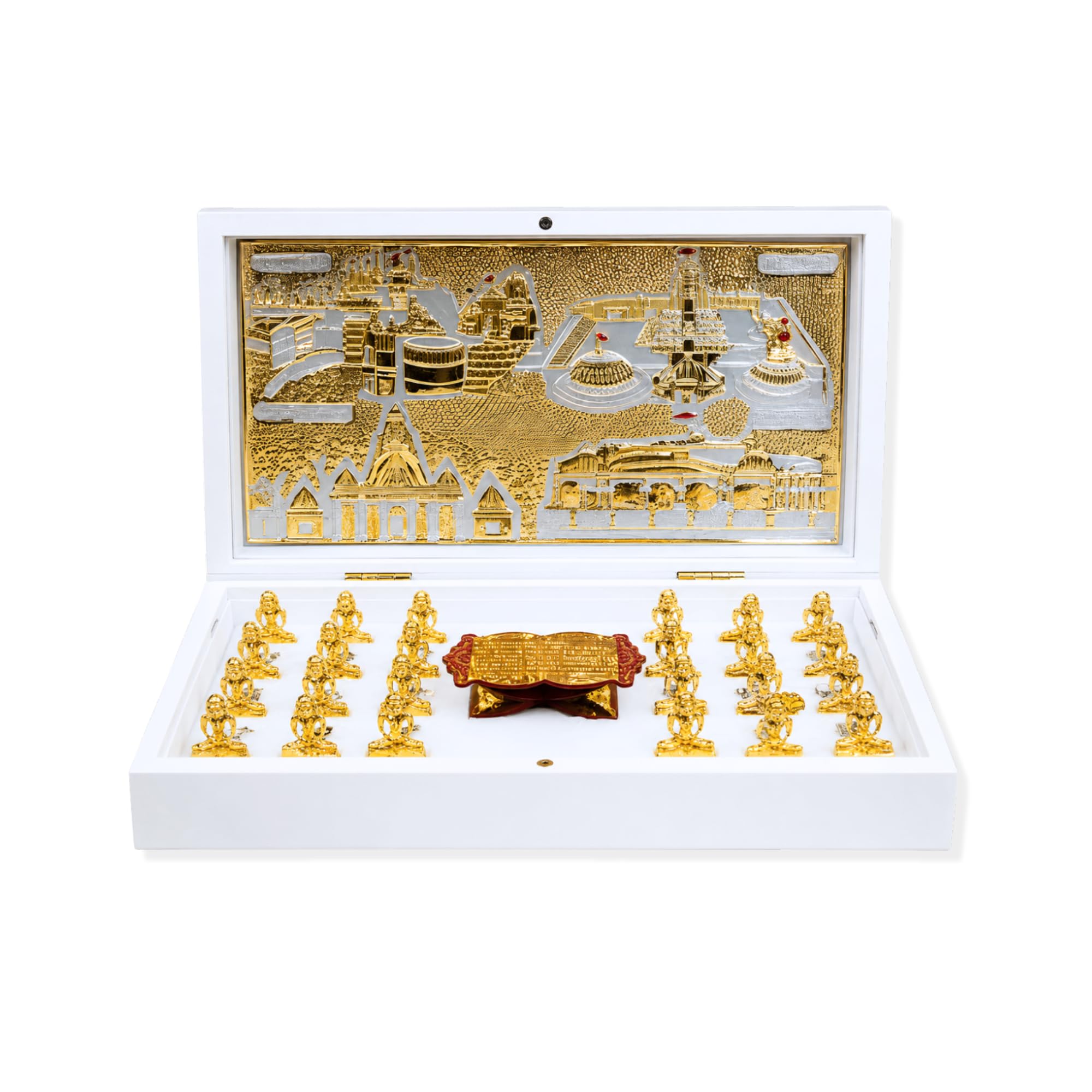 Jain Tirthankara Devotional Gift Box with Gold-Finished Idols, Sacred Scripture & Temple Artwork | Spiritual Gift for Home Temple-image-49