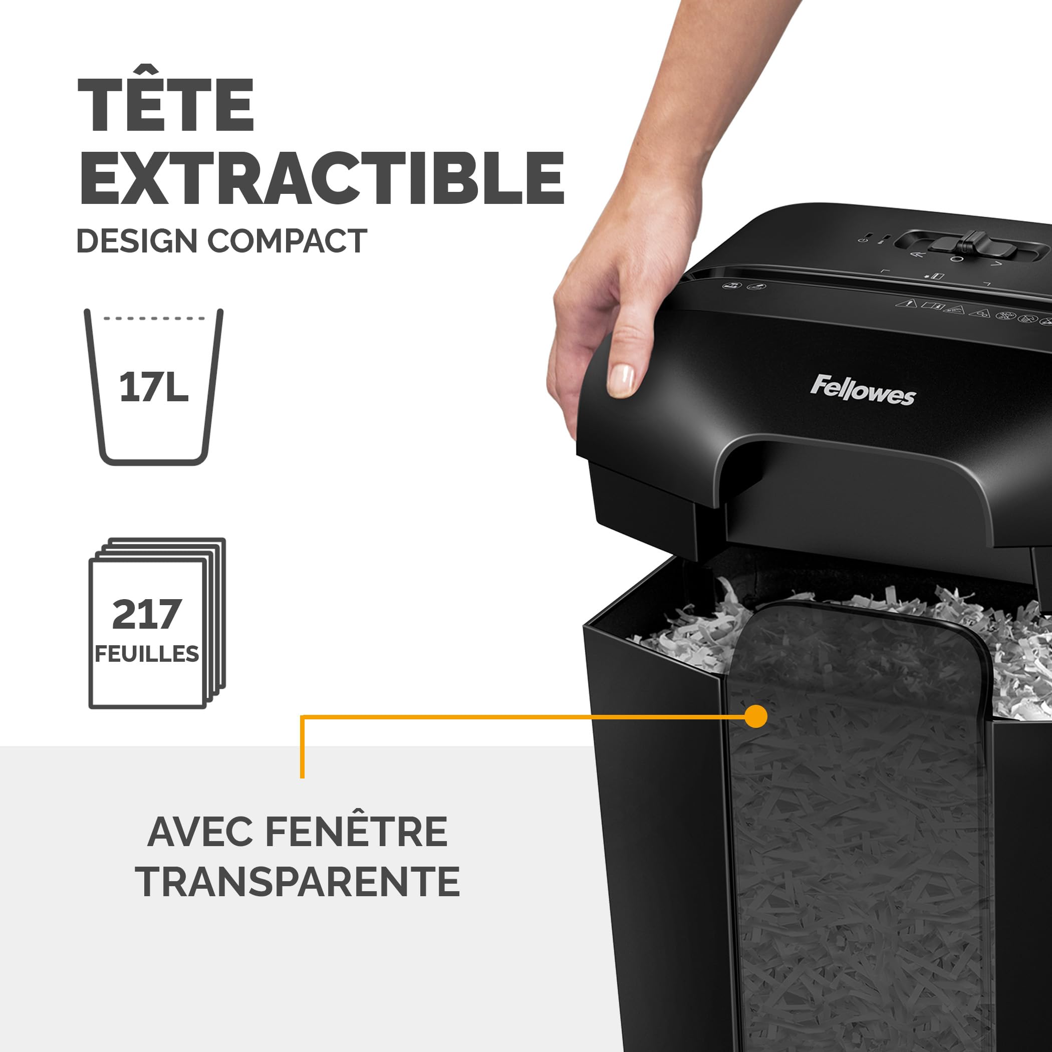 Fellowes Destructeur de Document LX50, destructeur de Papier avec agrafes, Trombones & Huile pour Destructeur De Papier Coupe Croisée Et Micro Coupe, 355ml