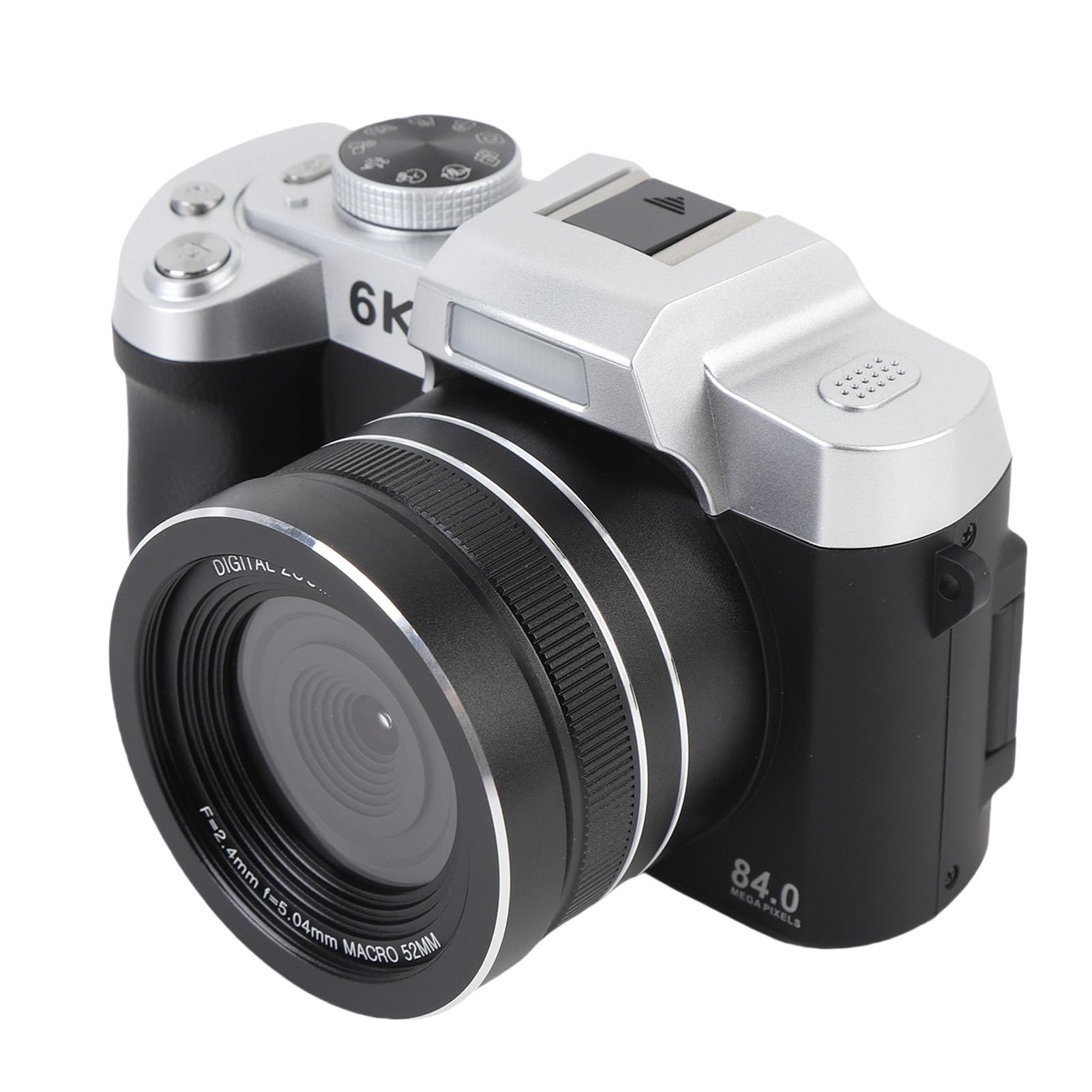 Fotocamera Digitale UHD, Fotocamera WiFi Portatile con Zoom Autofocus 6K 84MP 18X, Flash con Schermo Flip da 3 Pollici a 180°, per Viaggi di Fotografia (BLACK)