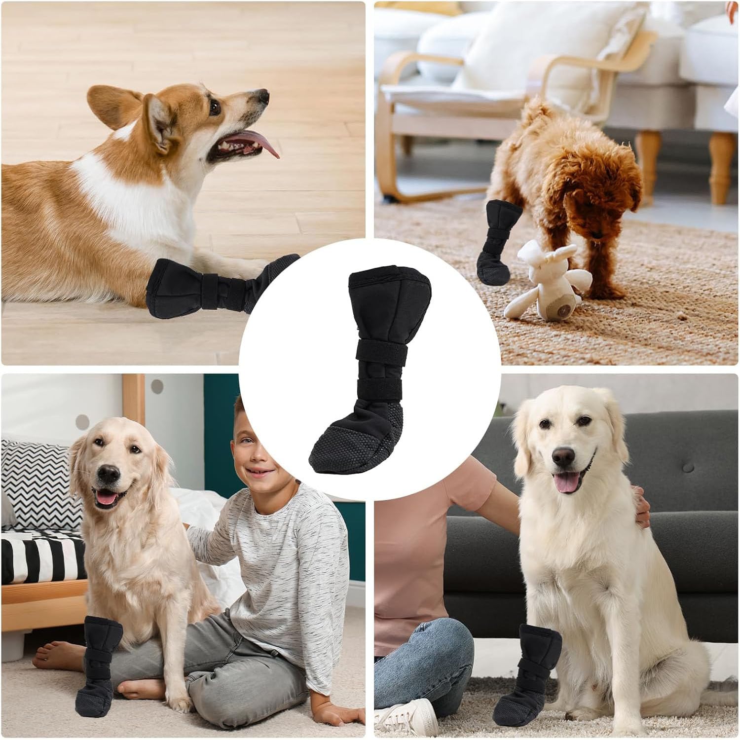Chaussette Chien, Chaussettes de Protection et Récupération, Pattes Plaie Protection, Botte de Protection pour Chien,Bottes de Protéger pour Chiot Petits Moyens (S)