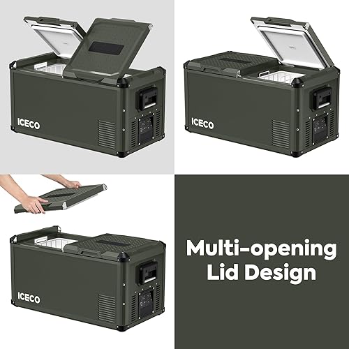 Miniatura 6 de ICECO VL75 ProD - Refrigerador portátil de 12 V, con CACC, refrigerador de doble zona de 75 litros alimentado por SECOP, de 0  a 50 , enfriador