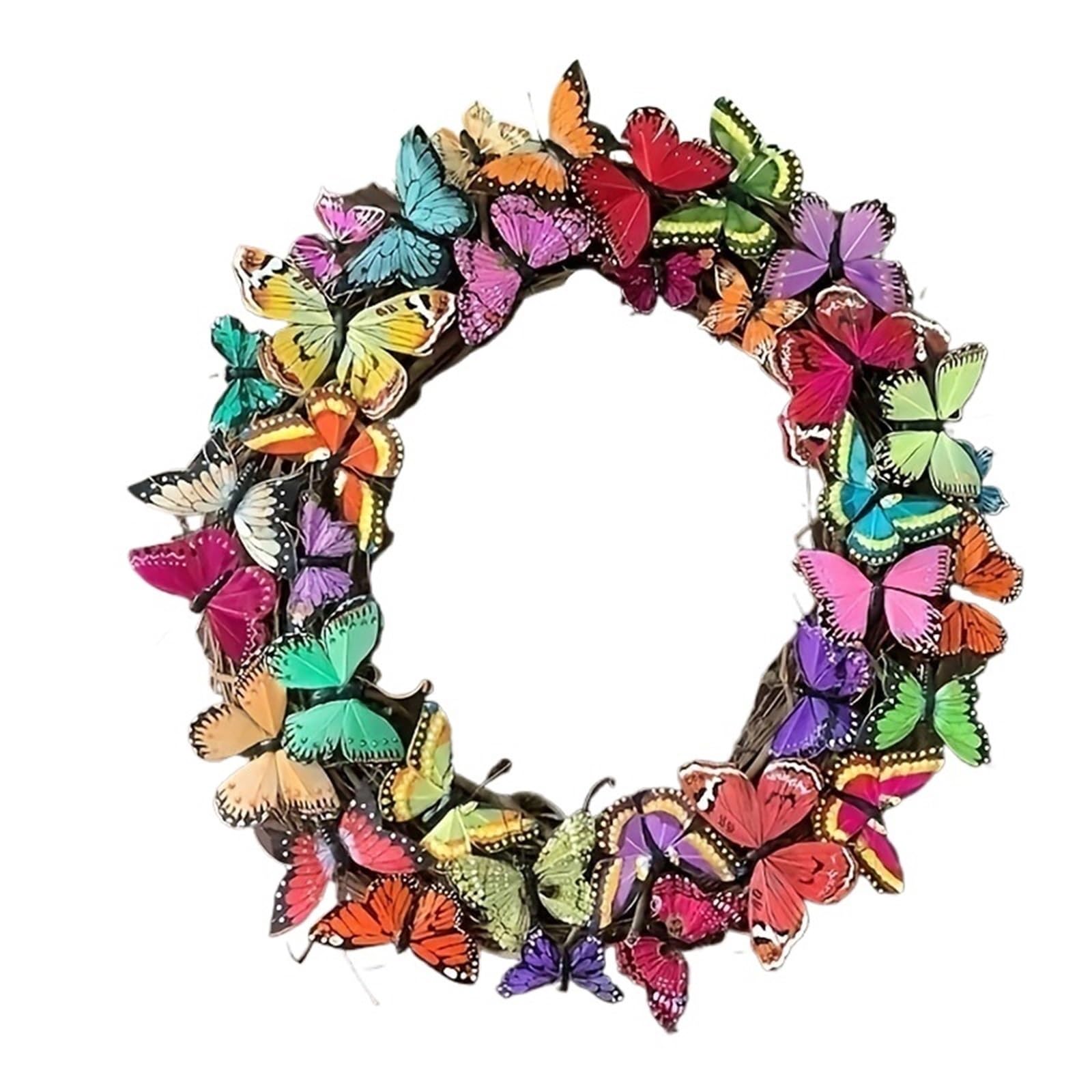 Couronne pour Porte Simulation de Produit Couronne Papillon Décoration Printemps Pâques Hôtel Restaurant Porte Mur