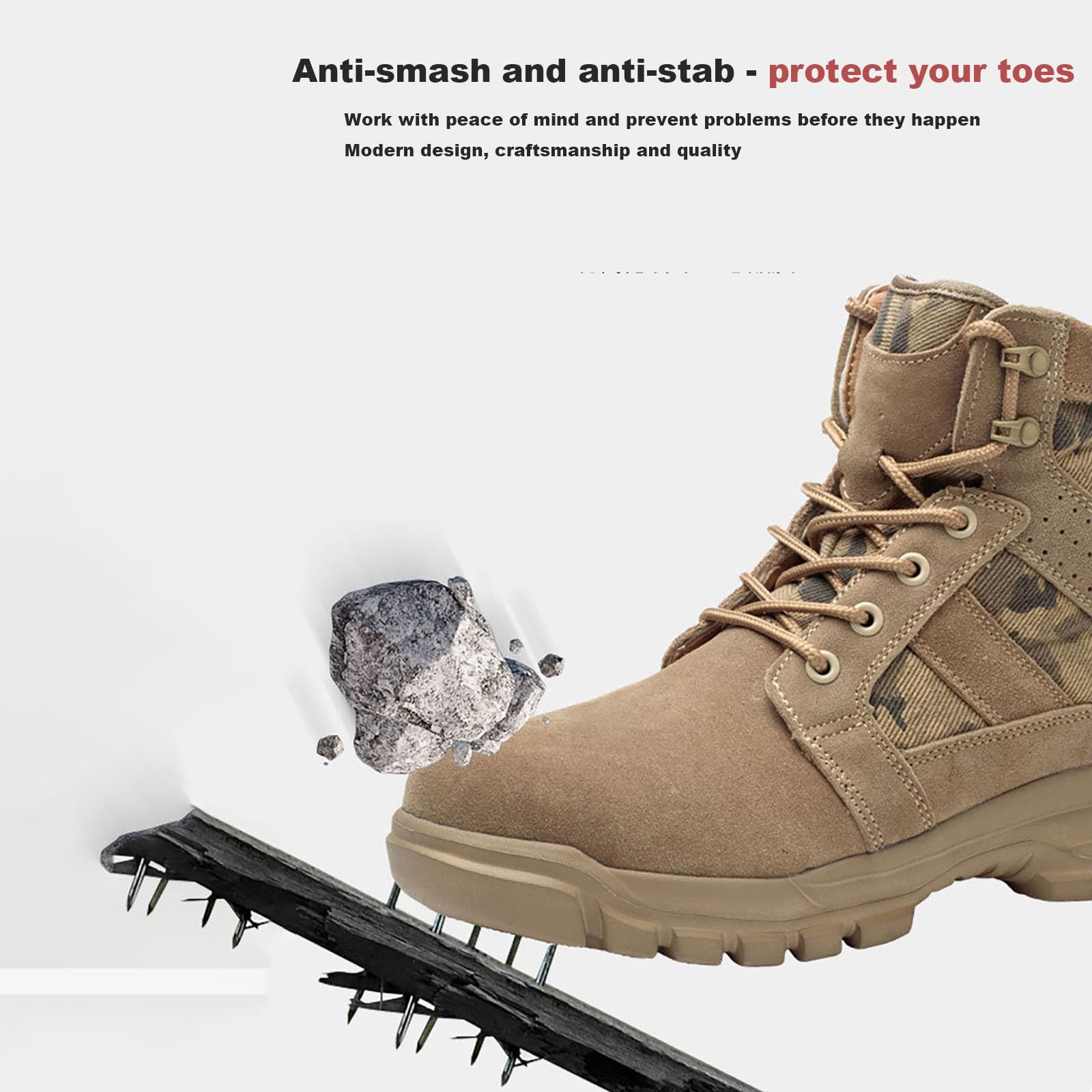Herren Wanders Tiefel MilitäRischer Taktischer Kampf Leichte Outdoor-Stiefel Eu 37-48 Khaki