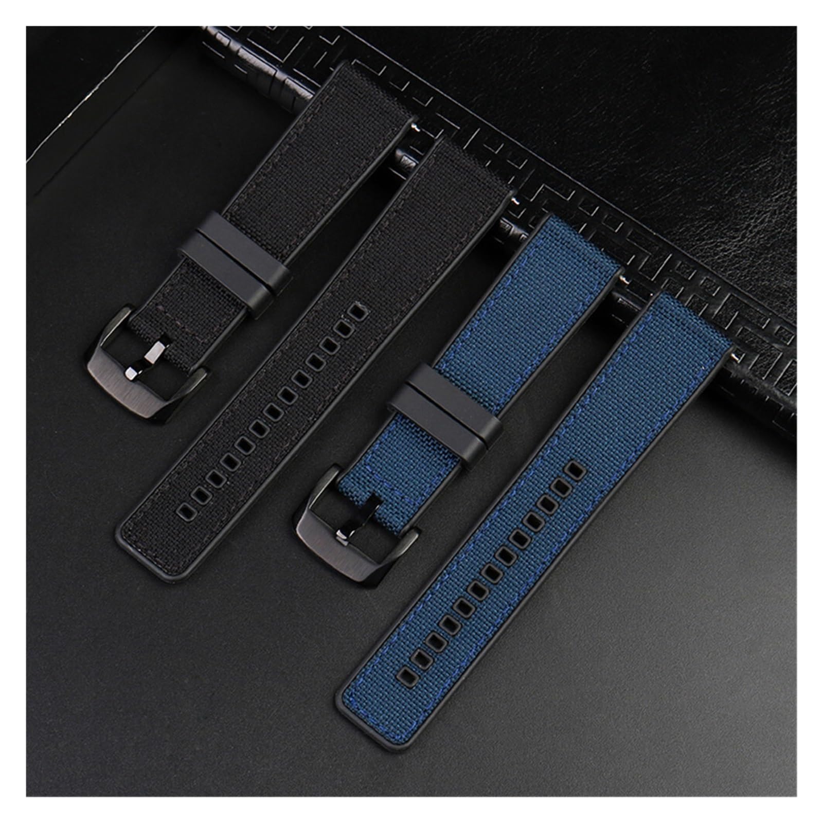 HMFANG Nylon Toile Caoutchouc Montre Bracelet Hommes Silicone Fond Étanche Papillon Boucle Poignet Bande Bracelet Accessoires 20mm 22mm 24mm