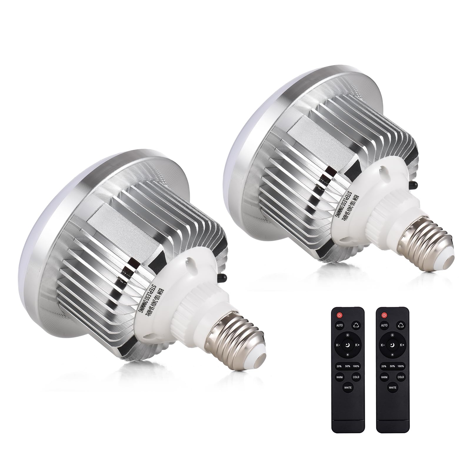 Andoer 2 unidades 85 W Bombilla LED 3200K-5500K Bombilla de Fotografía Bombilla Ahorro de Energía Brillo Ajustable
