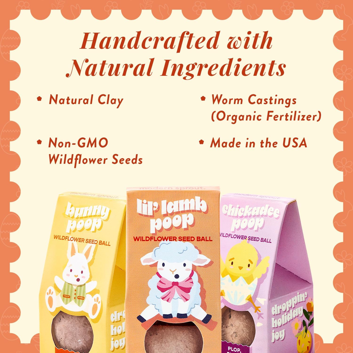 Modern Sprout Wildflower Easter Bundle- Easter Plop, Magical Plop & Bespoke Blooms Seed Ball Kit - Spring Wildflower Garden Gift Set - Easter Basket Essential Seed Ball Kit for Adults, Teens & Kids