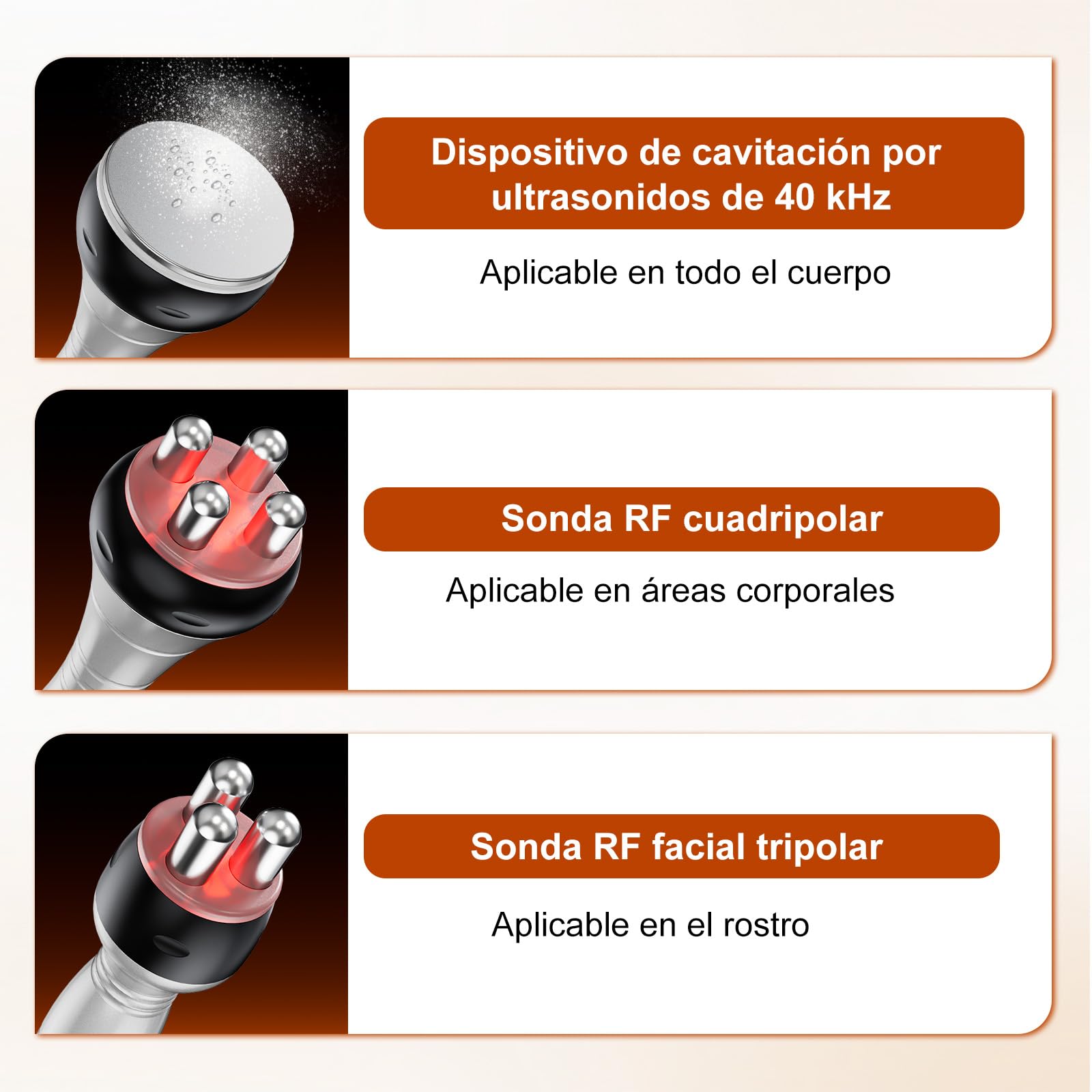 Cozion Radiofrecuencia Facial y Corporal Profesional 40K cavitacion y Radiofrecuencia Aparatos Masajeador anticelulitico Máquina de Adelgazamiento de Belleza Masajeador Celulitis (M)