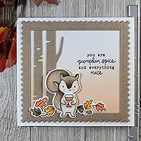 Vista 5 de Juego de sellos y troqueles de saludo de otoño para hacer tarjetas, sellos transparentes y troqueles de corte de metal para álbumes de recortes