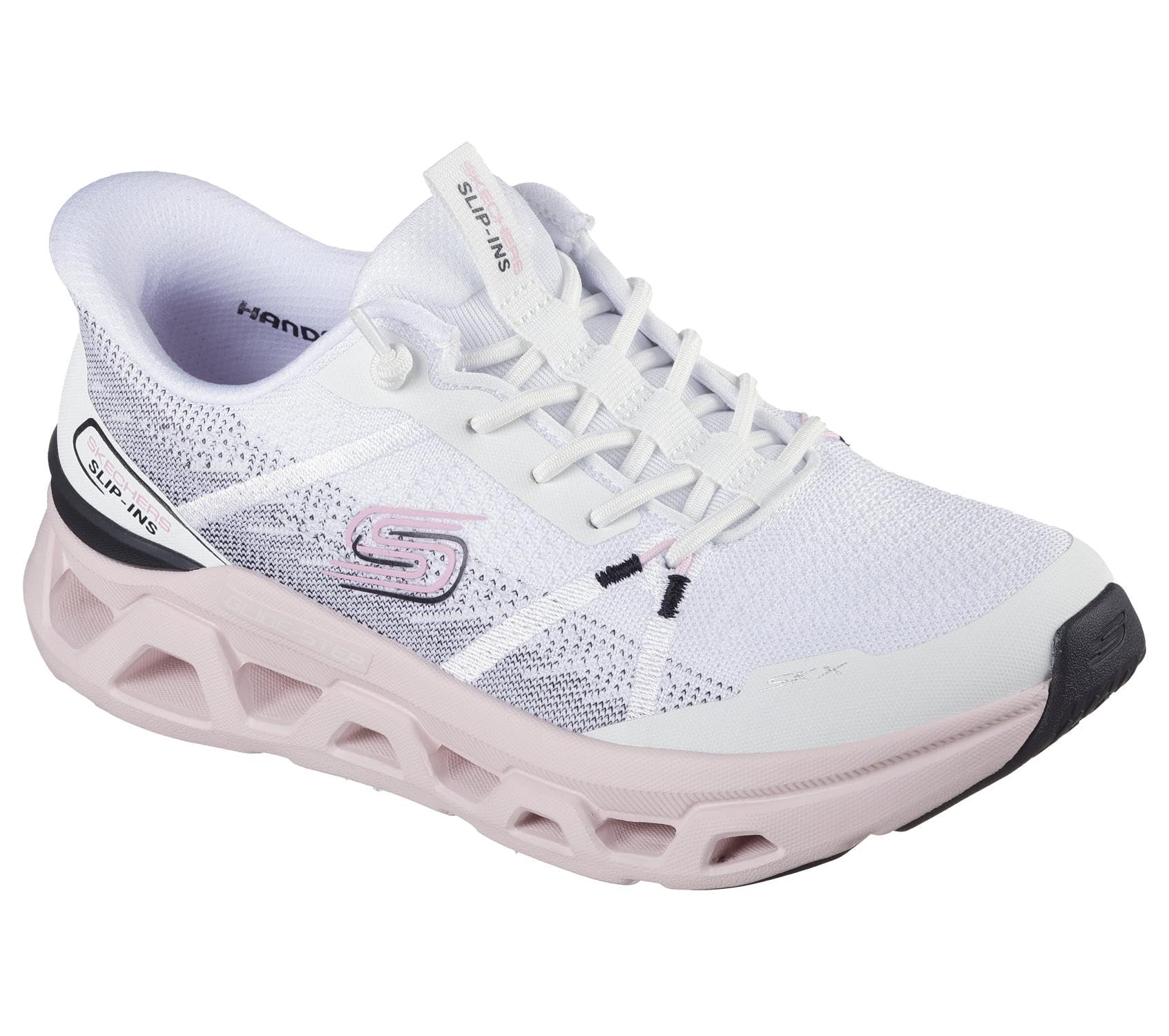 Skechers Women's White Engineered Mesh Knotted Bungee Slip On Trainers in Size 4, Sports Direct