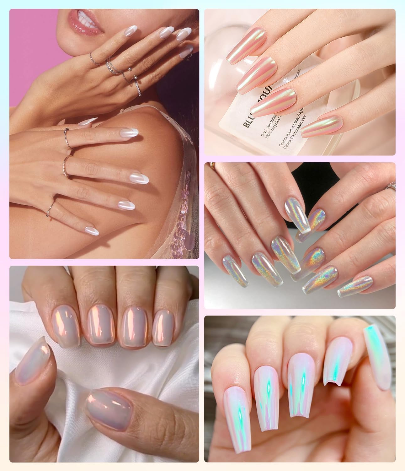 Rose Gold Chrome Nail Powder: LEDSUUEI Shiny Mirror Effect Nail Chrome Powders - Image 3