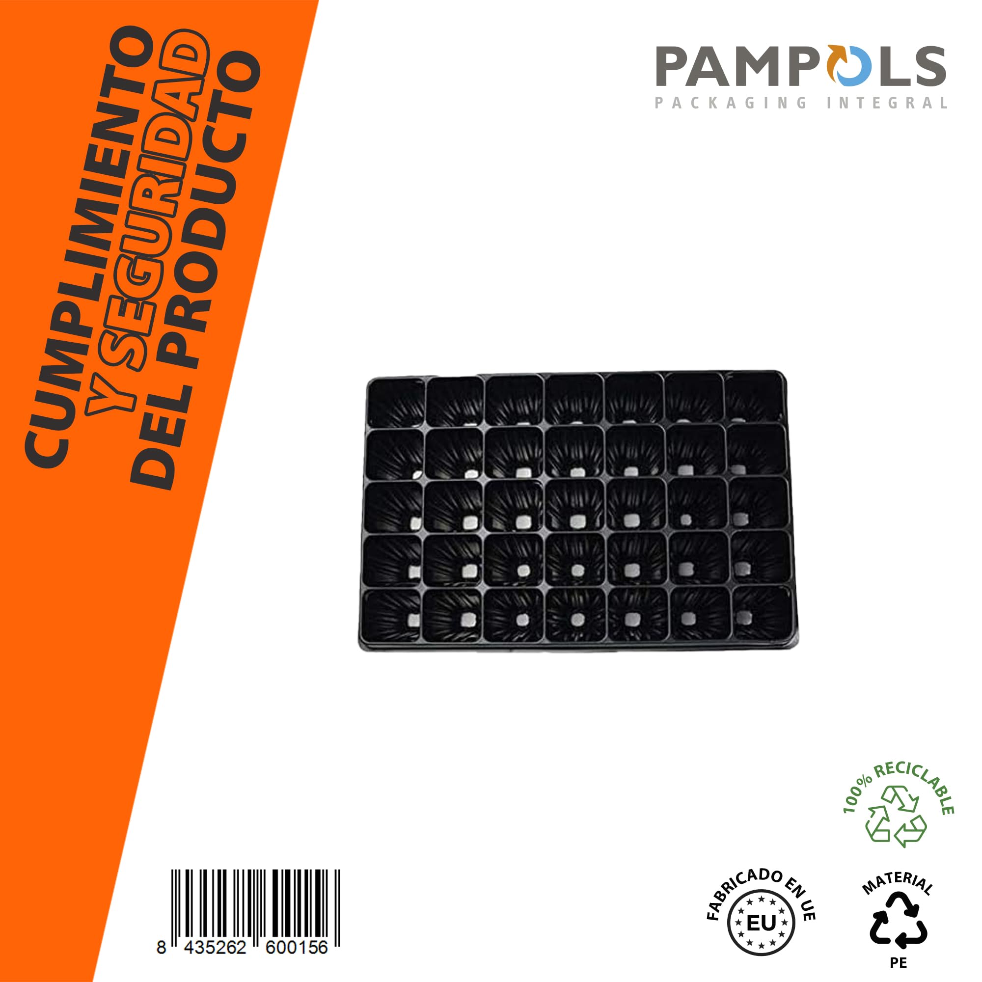Bandejas de Germinación con 60 Alveolos para Jardín o Huerto | Semilleros de Plástico Rígido Negro para Plantar Esquejes, Sembrar Semillas o Cultivar Planteles | Pack de 70 Bandejas Apilables