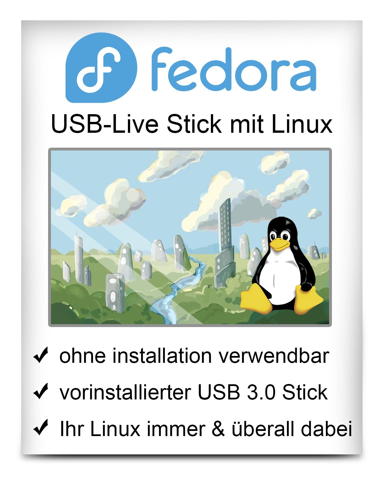 Linux Fedora mit 64 Bit - Live Version - bootfähig - Betriebssystem