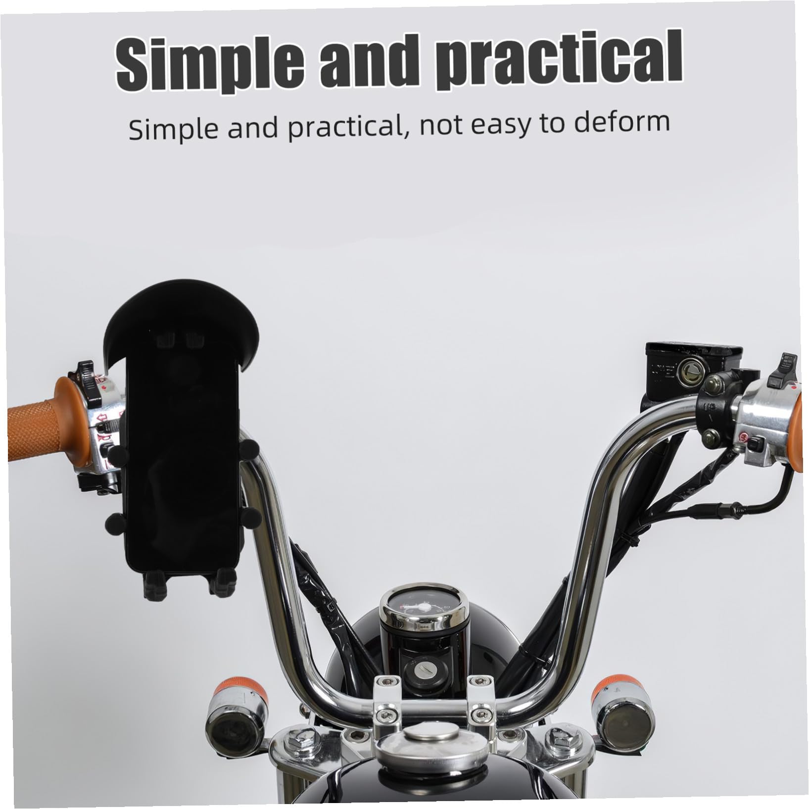 Support de Téléphone pour Guidon de Moto Noir Réglable Antichoc