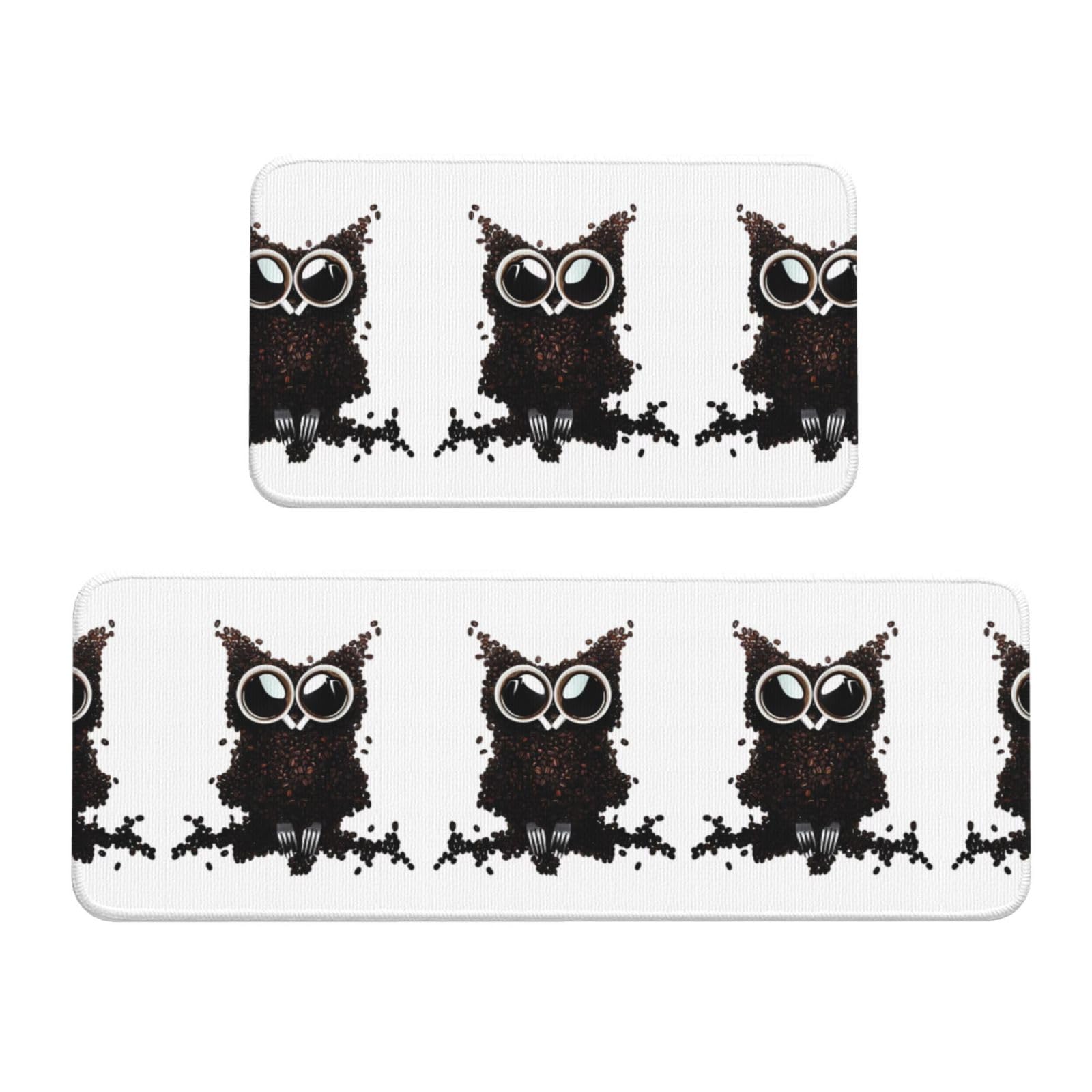 Juego de 2 alfombrillas de cocina con base antideslizante y estampado de café
