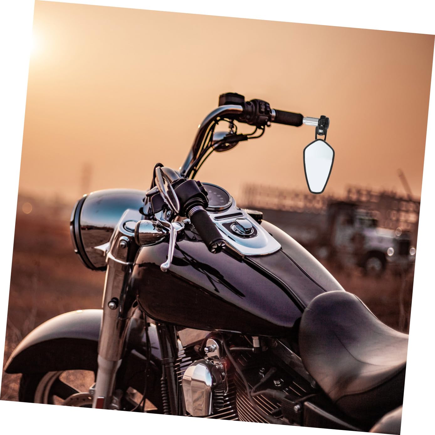 iplusmile Specchietti Moto Bar End in Lega di Alluminio Neri 22mm Set di 2 per Scooter e Naked Retrovisori ad Alta Definizione per Guida Sicura