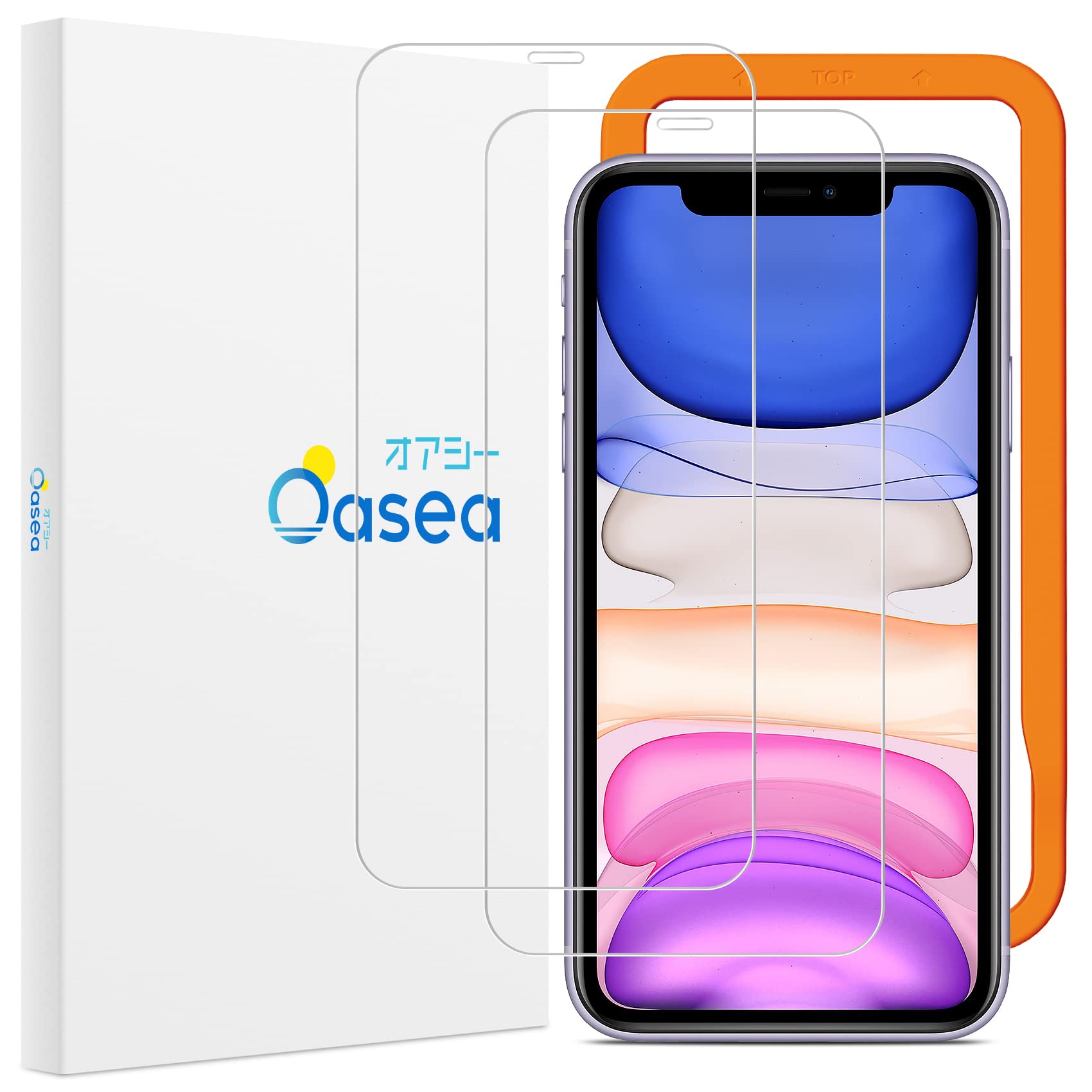 Amazon | iPhone11ガラスフィルム ガイド枠付き iPhone XR ガラス 