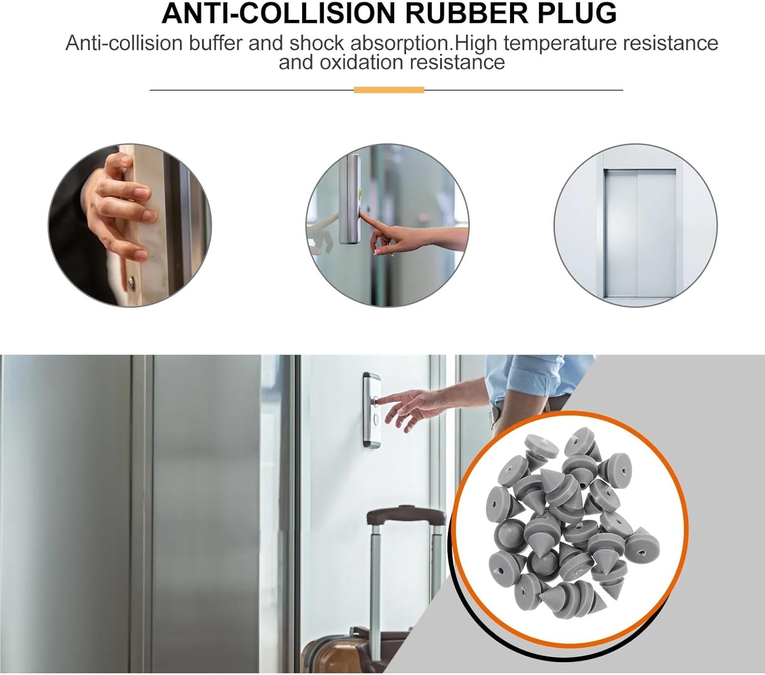 Door Silencer 300 Pcs Anti-Collision Rubber Plug Elevator Door Spacers Silicone Bumpers Absorb Impact Protector for Home Mall Cabinet Furniture