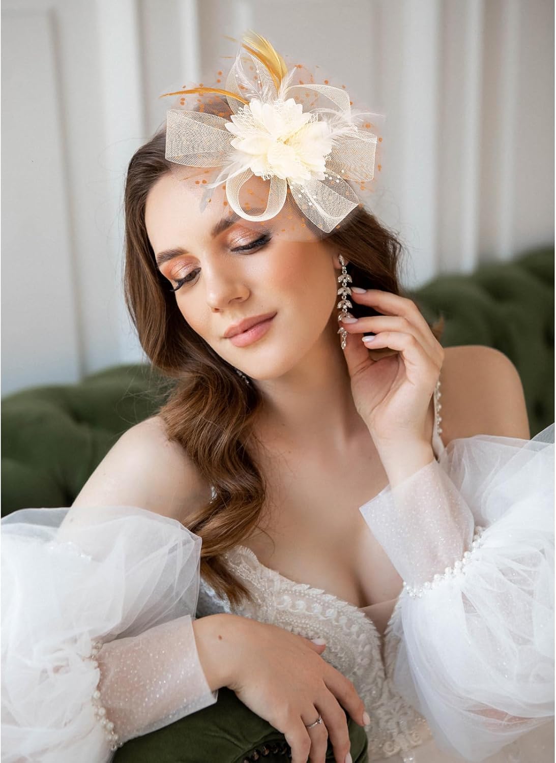 CAVETEE Fascinator for Women Tea Party, Tea Party Headpiece for Women 1920s Party - Image 5