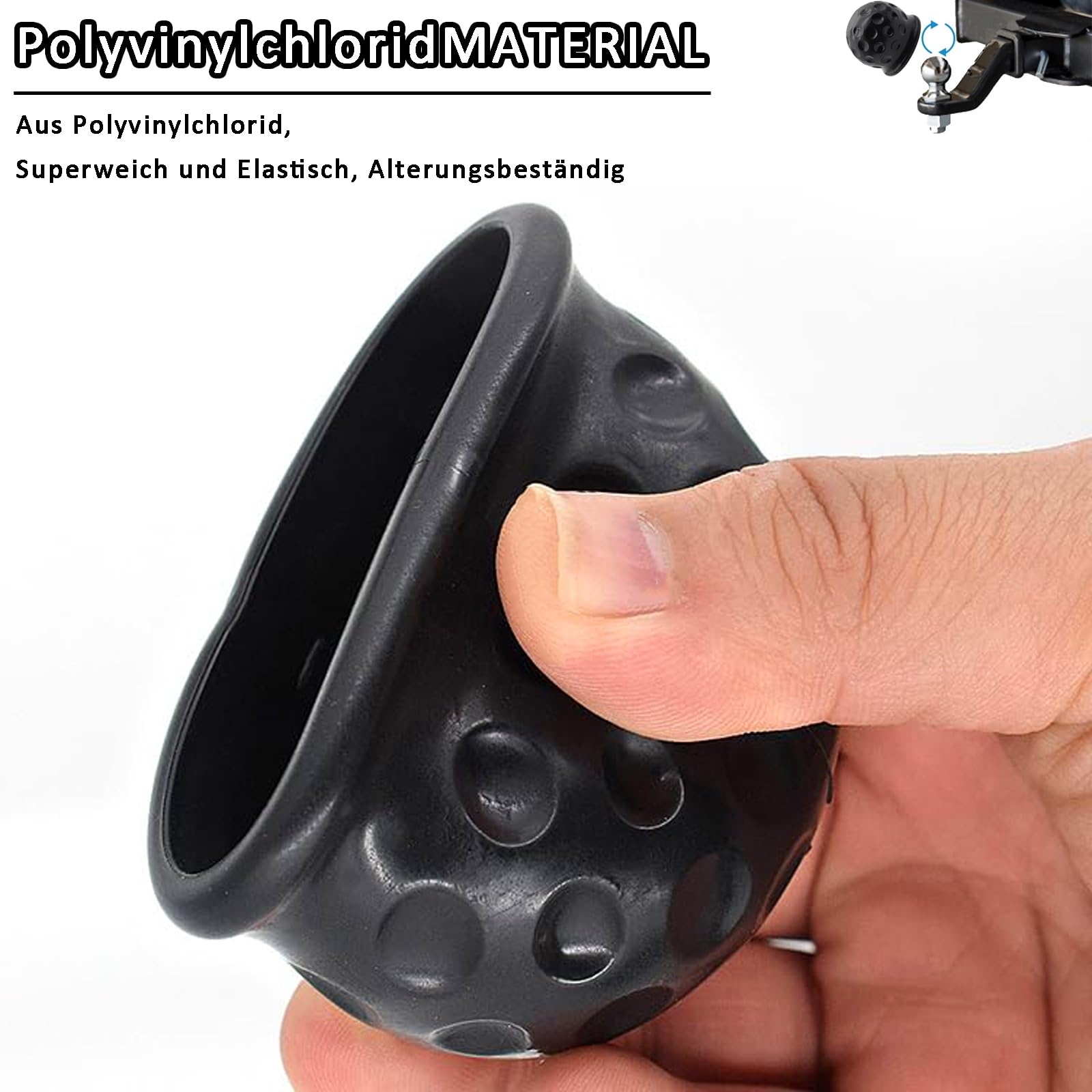 4 Stück Anhängerkupplung Abdeckungen - PVC Schutzhauben 5,5cm Innenmaß