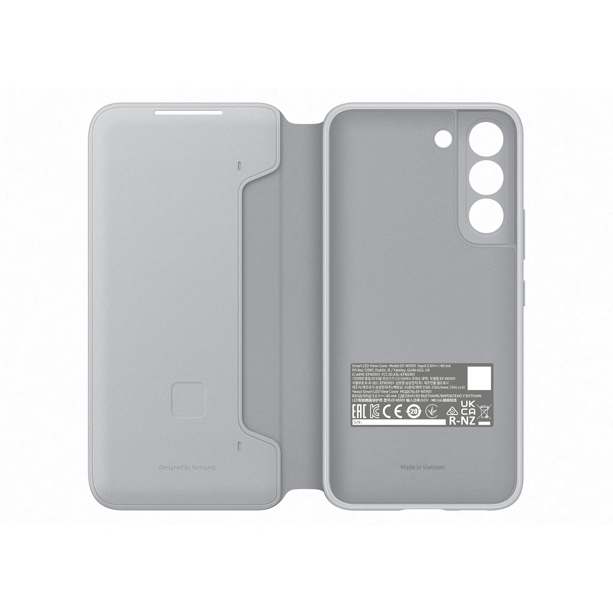 Samsung Oficial S22 Smart LED View Cover Gris Claro