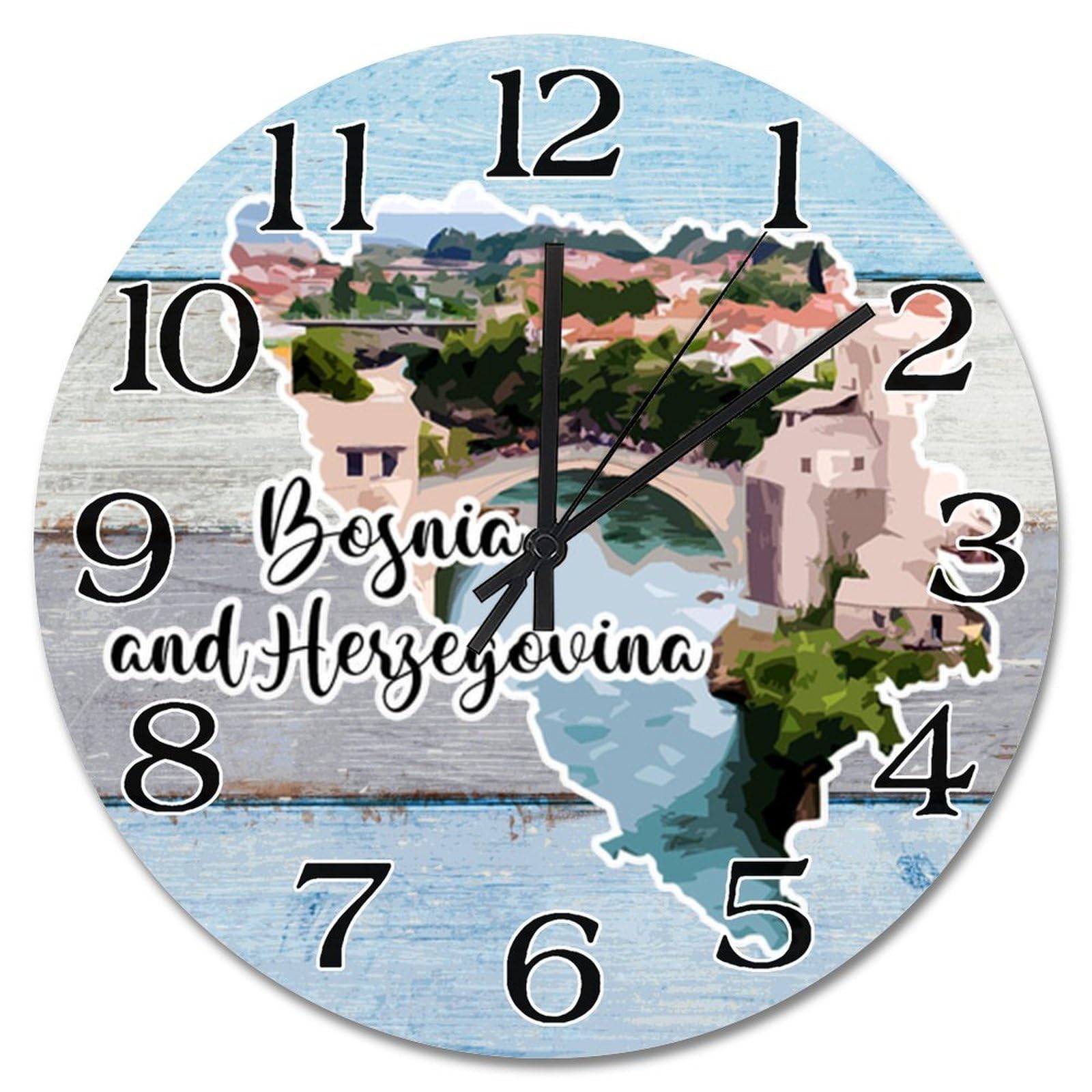 Horloge murale de la Bosnie-Herzégovine chic de 38,1 cm