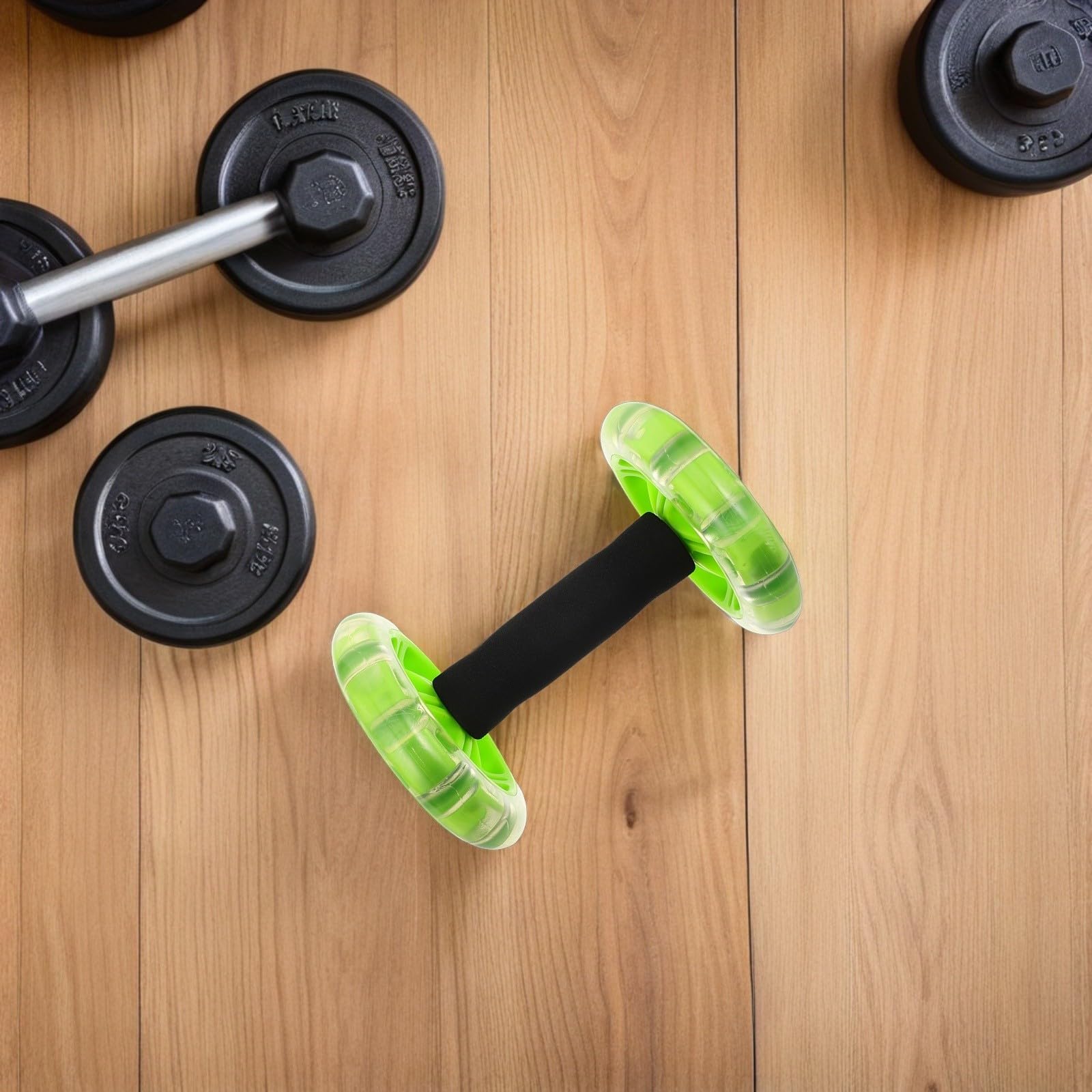 Toyvian Rueda de Ejercicio Material Pp para Entrenamiento de Núcleo con Doble Rueda y Agarre Sincronizado para Mejorar el Equilibrio y Esponja Suave en Casa