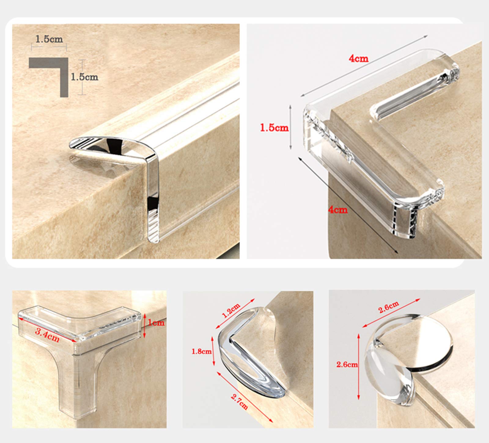 protector de bordes，protectores de esquinas de mue Protectores de esquina de parachoques Seguridad infantil Material de silicona de alta elasticidad Protectores de esquina de bebé for gabinete de vent