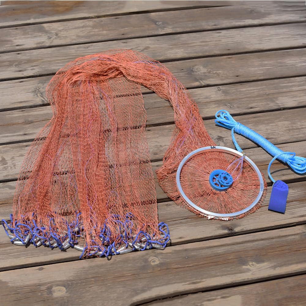 Lawaia Wurfnetz Zum Fischen Fischernetz Cast Net Angelnetz Handwurf Fishnets Fischreuse Angelnetz Aus Nylon Fische Angeln Mesh American Style Falle Net Angelzubehö