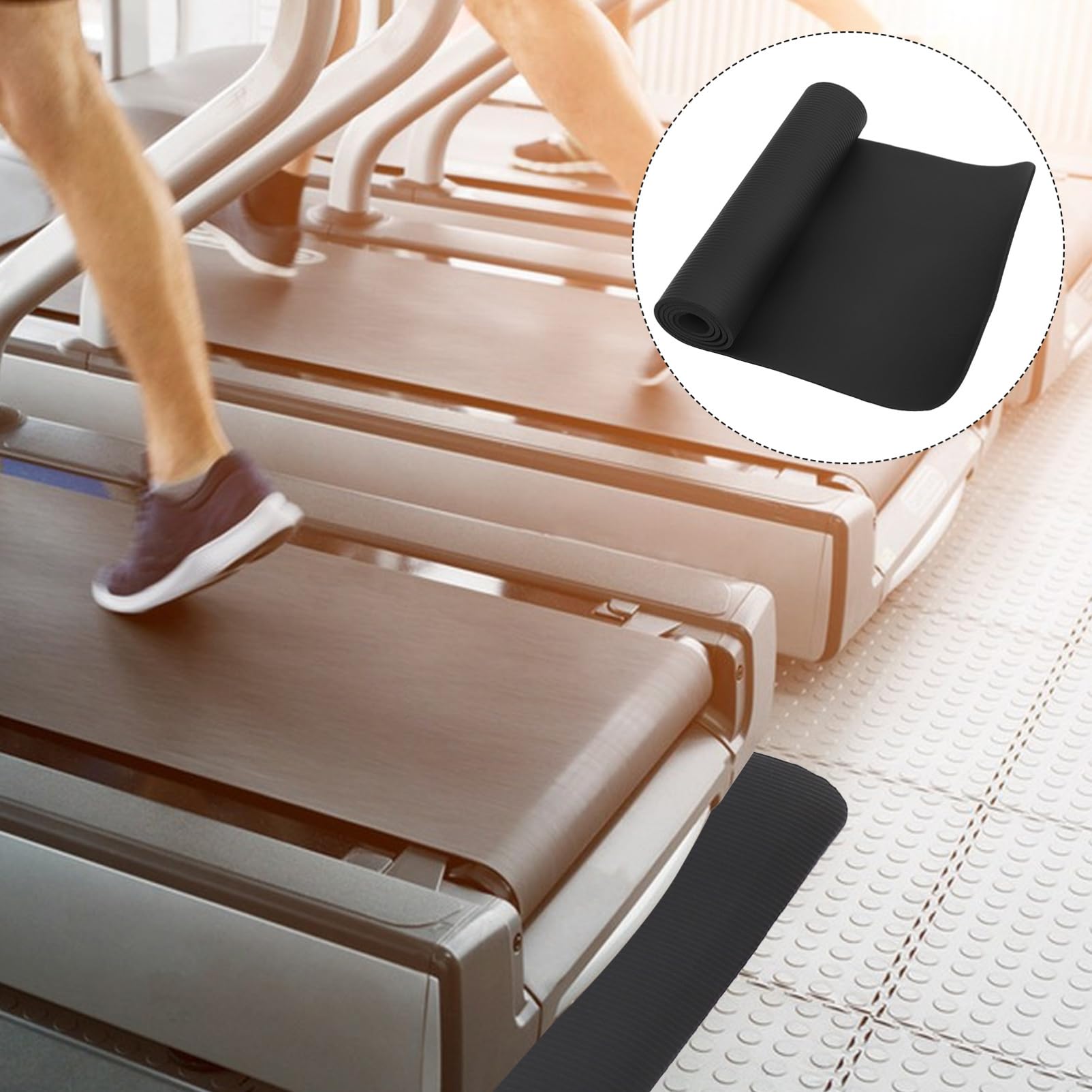 Happyyami Tappeto per Tapis in Nbr Nero, Antiscivolo per Palestra